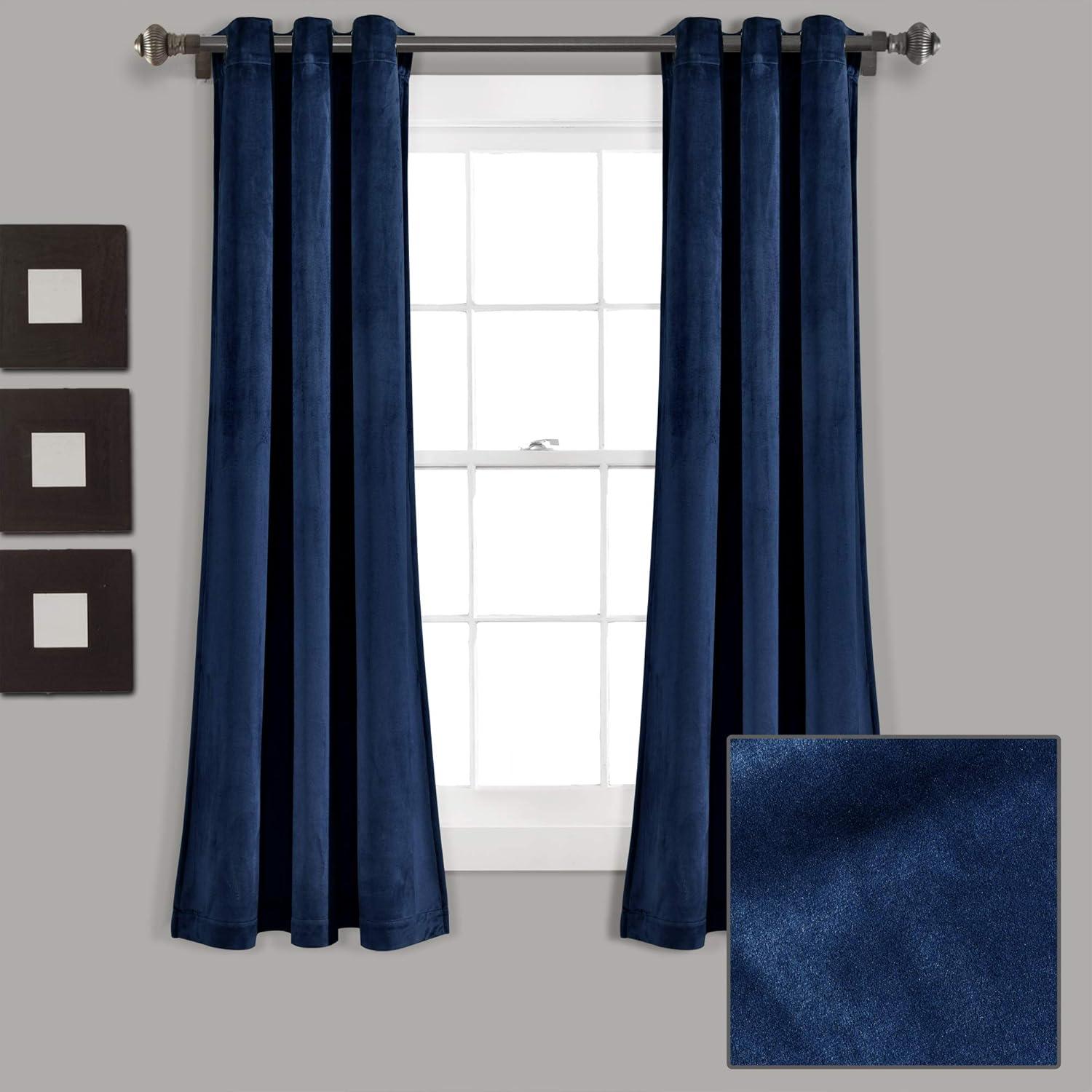 Lush Decor Prima Velvet Solid Velvet Room Darkening Curtain Pair (Set of 2)