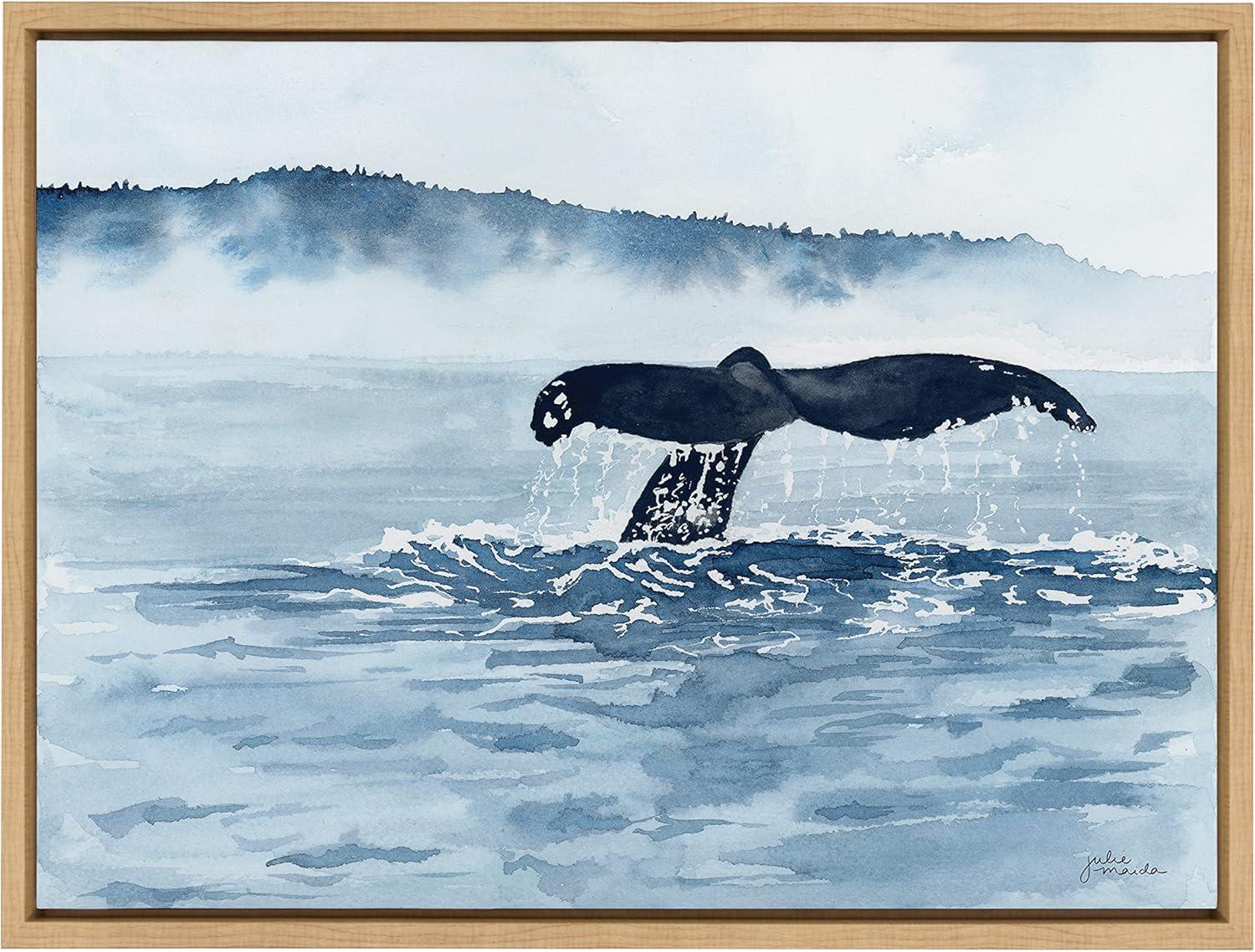 18" x 24" Sylvie Whale Watching Framed Canvas by Julie Maida - Kate & Laurel All Things Decor