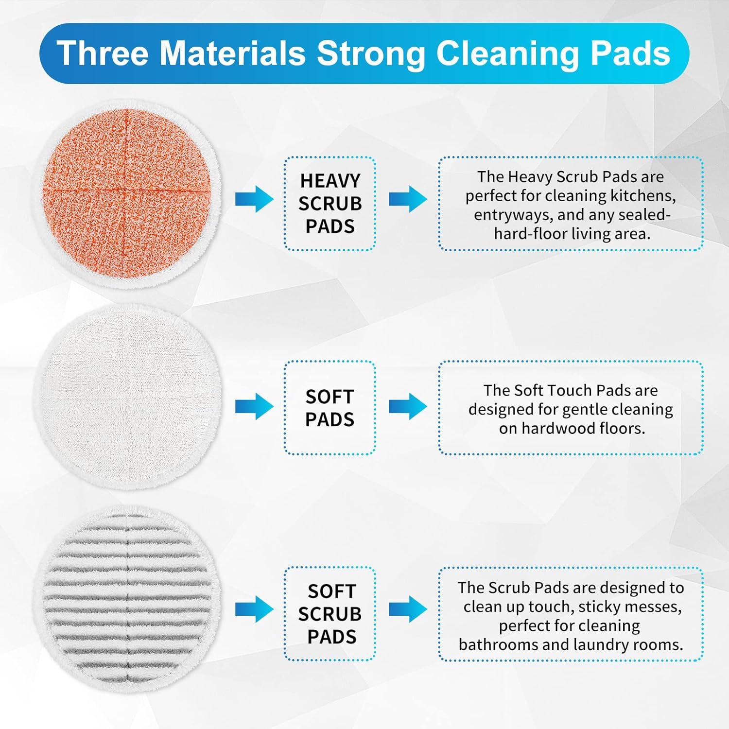 6 Pack 2124 2037 2039A 20399 20391 Steam Mop Pads Replacement Compatible with Bissell Spinwave Hard Mop Cleaner