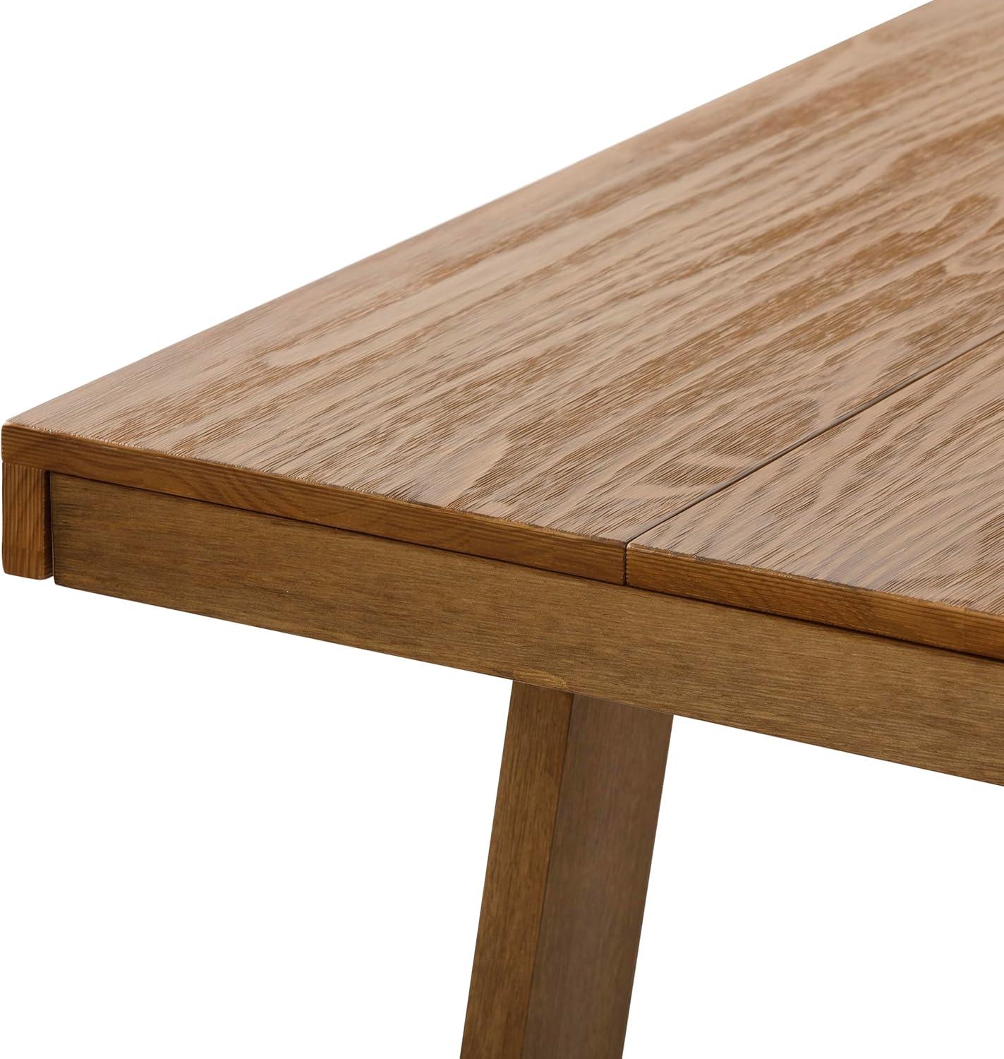 Pecan Wirebrush Solid Pine Wood Dining Table for Six