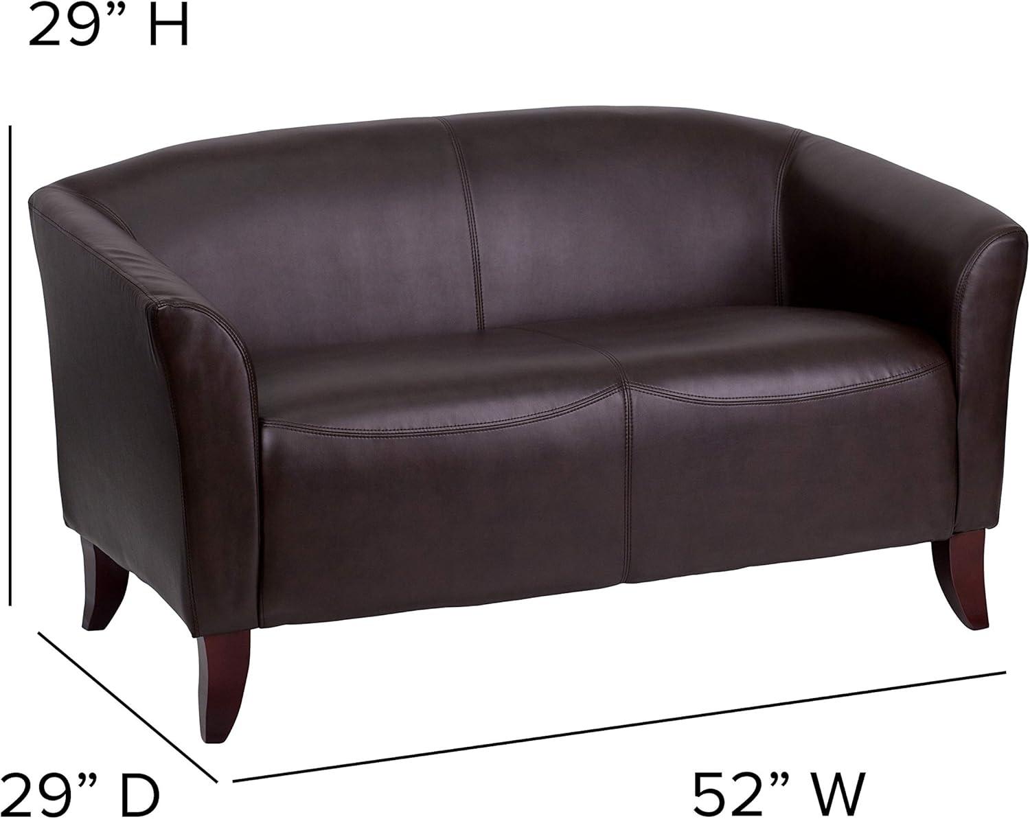 Flash Furniture HERCULES Imperial Series LeatherSoft Loveseat with Cherry Wood Feet