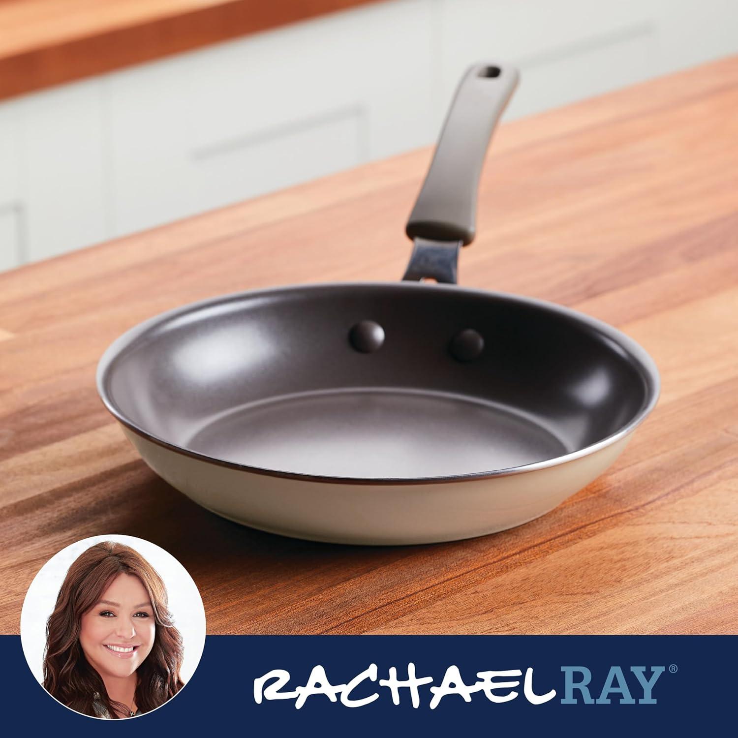 Rachael Ray Cook + Create 14" Aluminum Nonstick Frying Pan, Almond