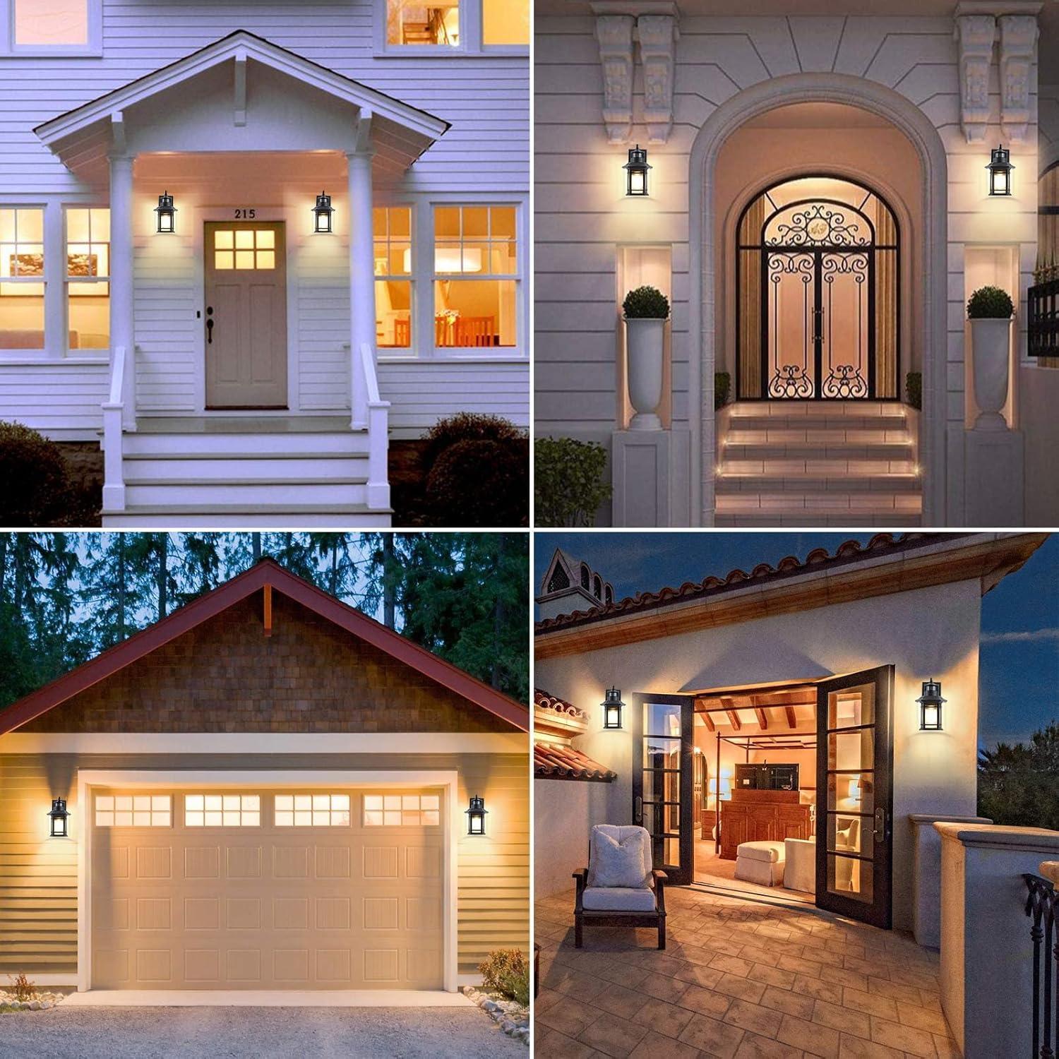 Motion Sensor Wall Lights 2 Pack, Dusk to Dawn Exterior Wall Light