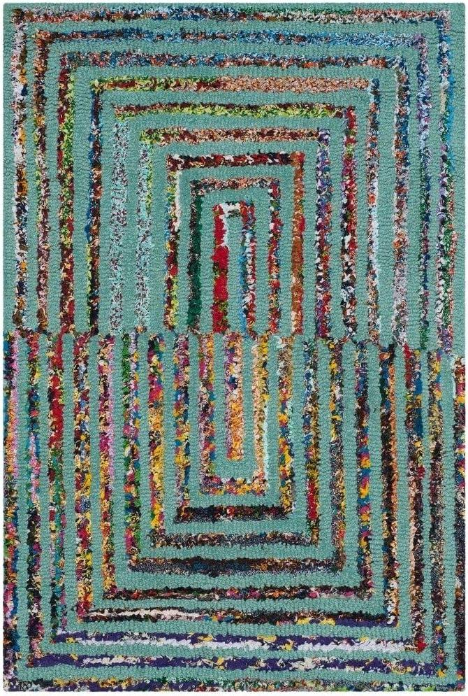 Nantucket NAN603 Hand Tufted Area Rug - Teal - 4'x6' - Safavieh.