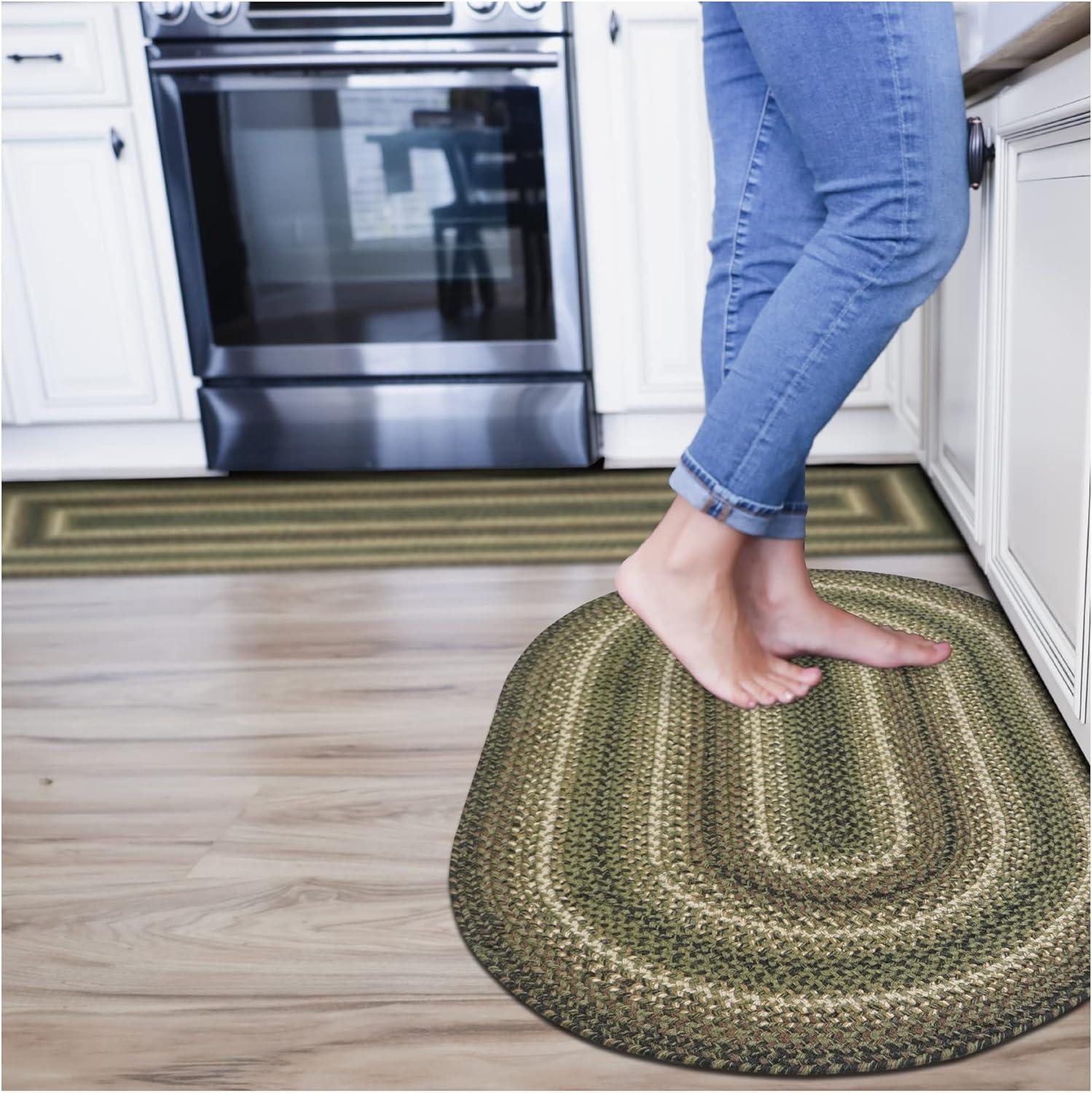 Homespice Decor 27" x 45" Oval Pinecone Jute Braided Rug