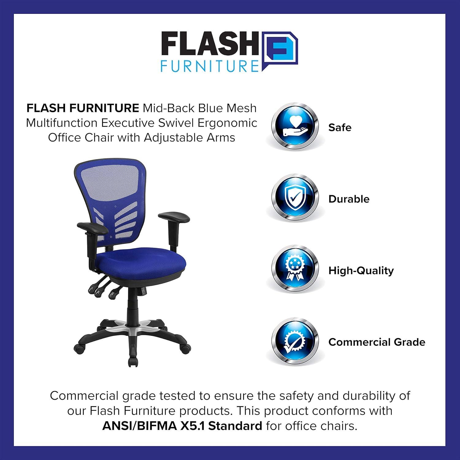 Flash Furniture Siyer Mid-Back Mesh Ergonomic Office Chair with Adjustable Arms by Flash Furniture