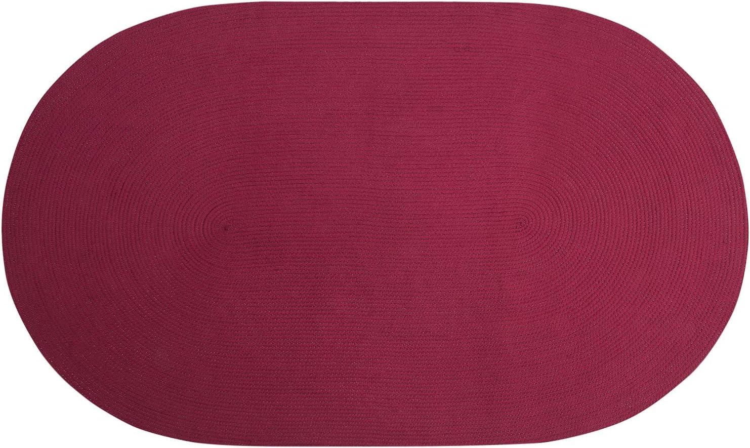 Better Trends Alpine Collection 100% Polypropylene 60" x 96" Oval Braided Rug in Burgundy