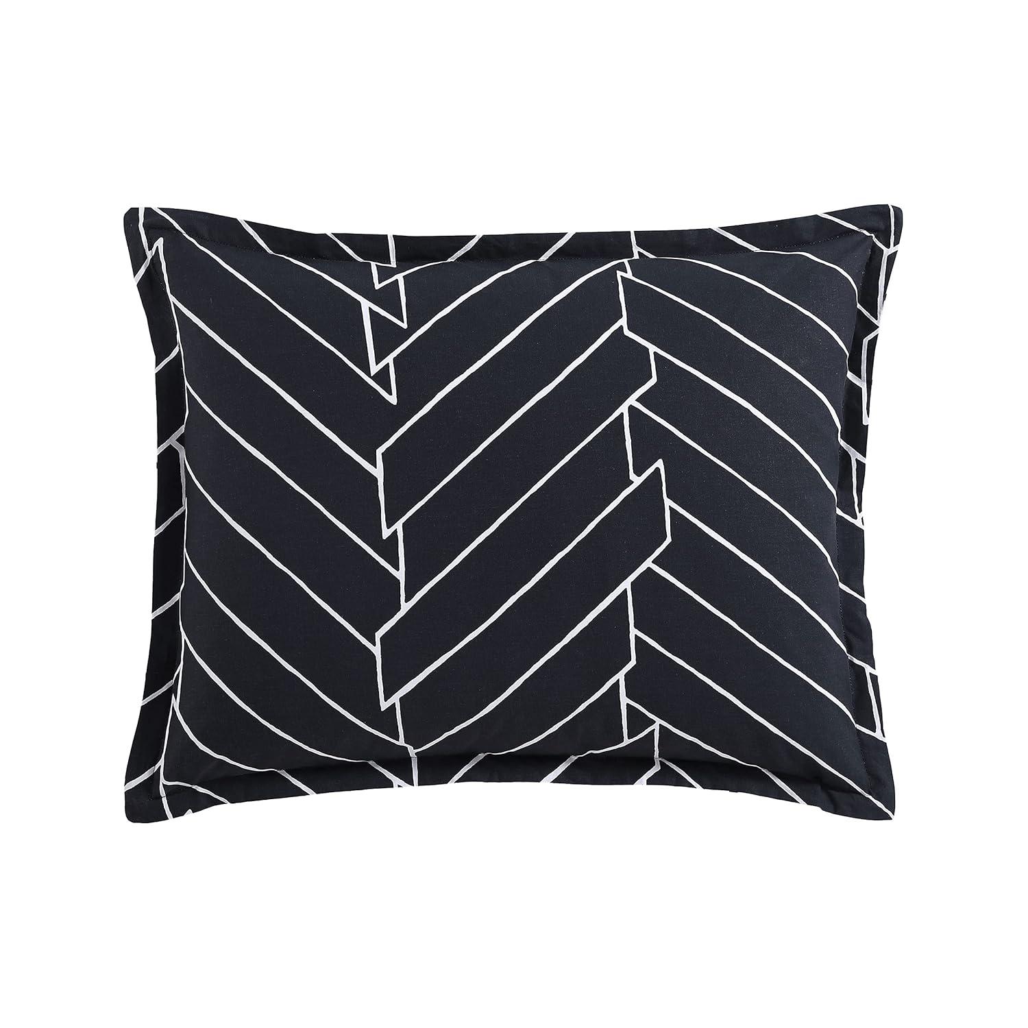 City Scene Ceres Black Standard Cotton 150 TC Reversible Duvet Cover Set