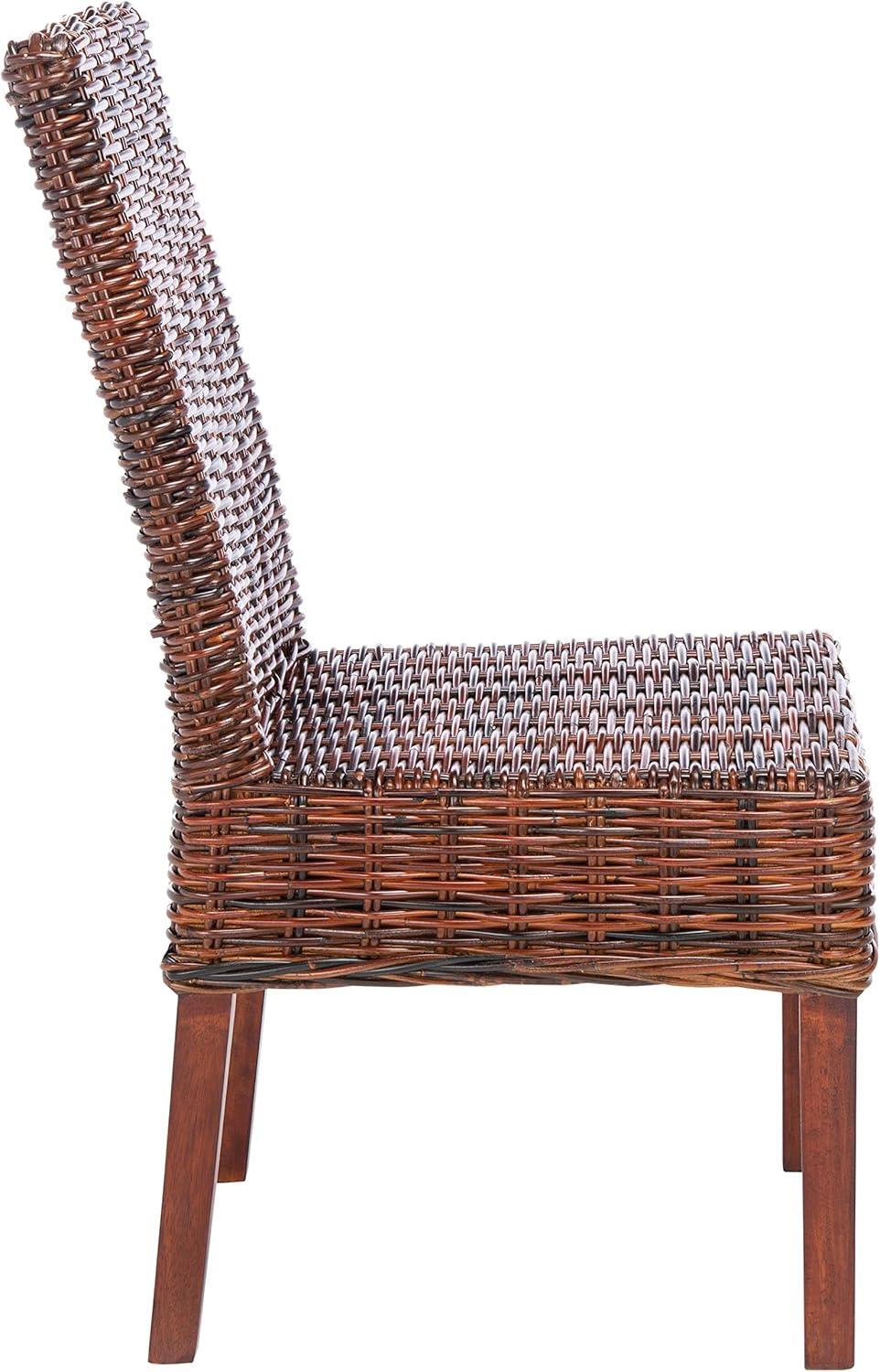 Sanibel 18''H Rattan Side Chair (Set of 2) - Antique Walnut - Safavieh