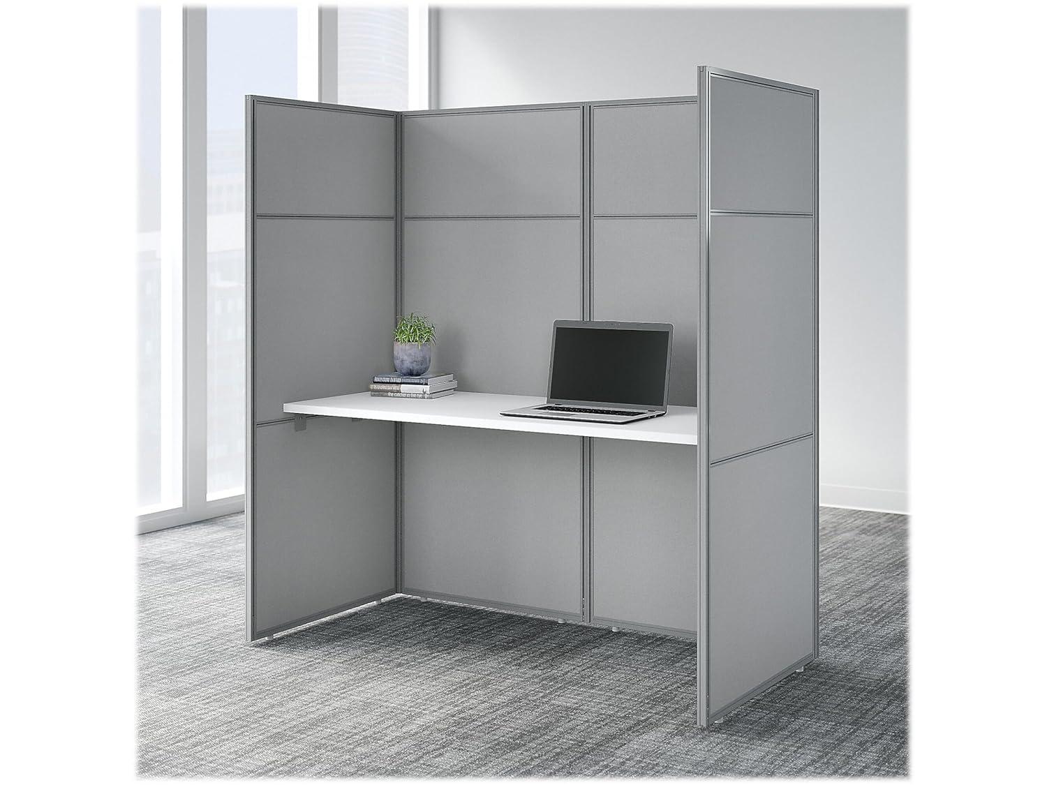 Bush Business Furniture Easy Office Rectangle 1 Person Cubicle with Cable Management