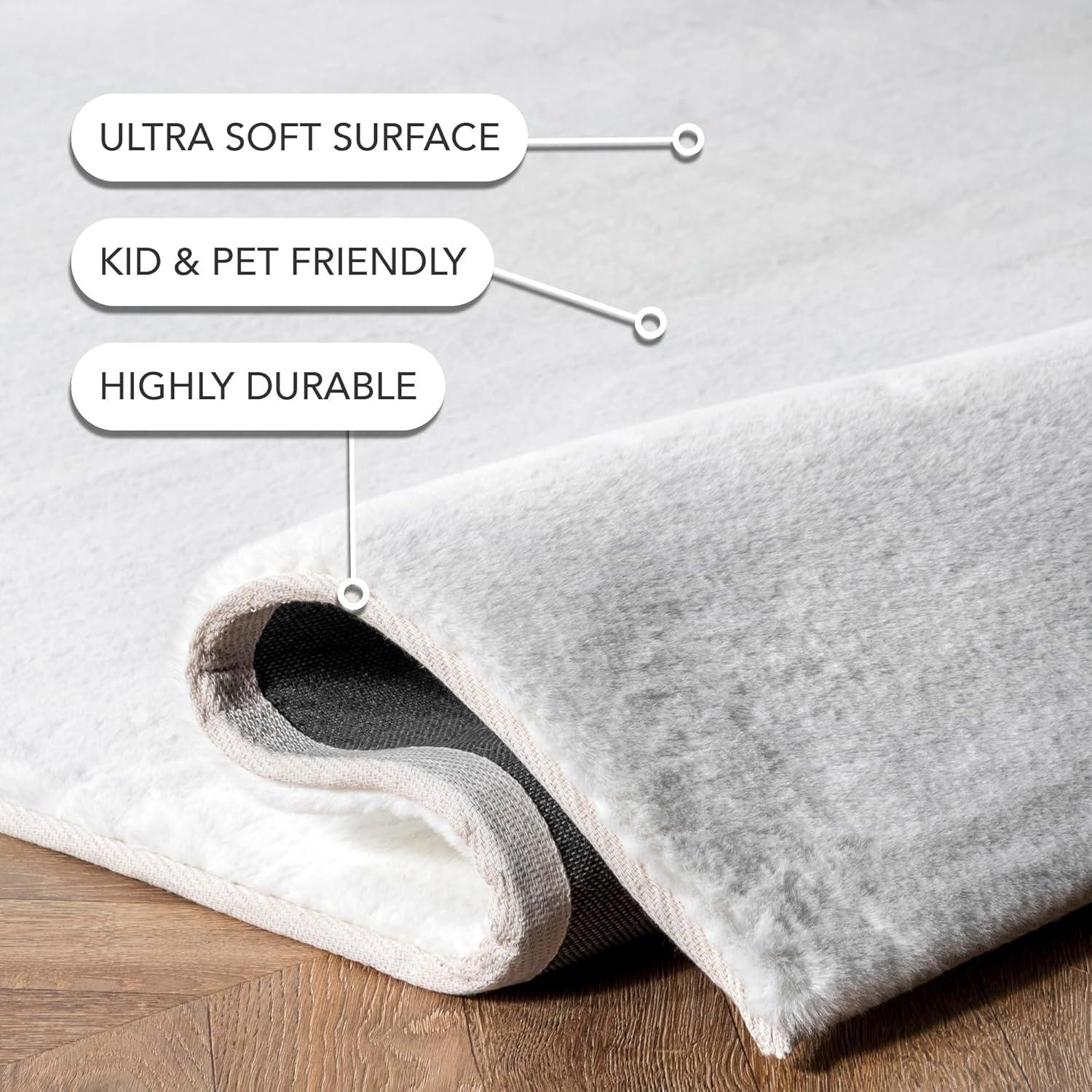 Nuloom Layne Solid 4x6 Indoor Area Rug for Living Room Bedroom Dining Room, White/Ivory