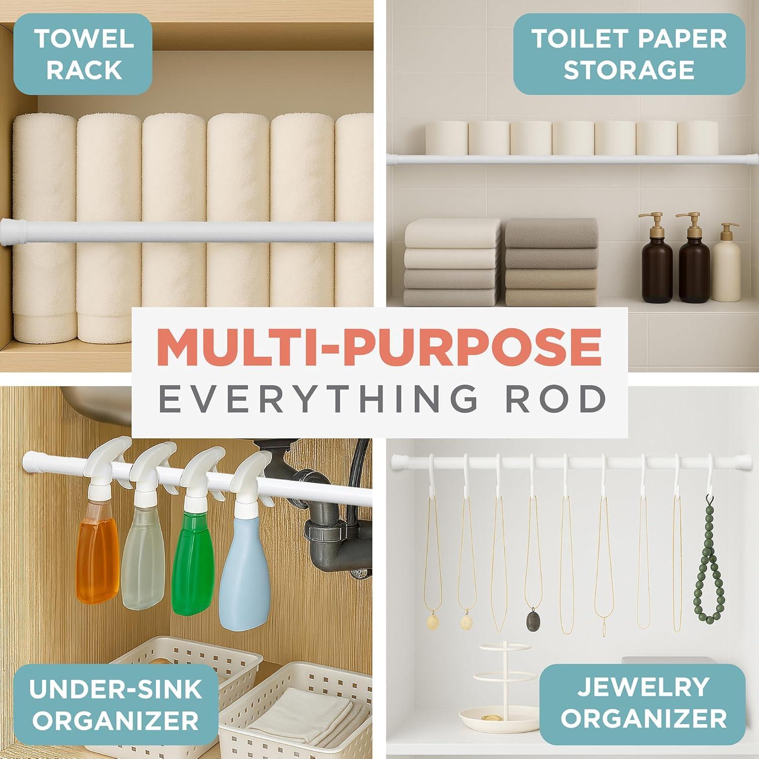 Zenna Home Shower Curtain Rod 60 in. L White