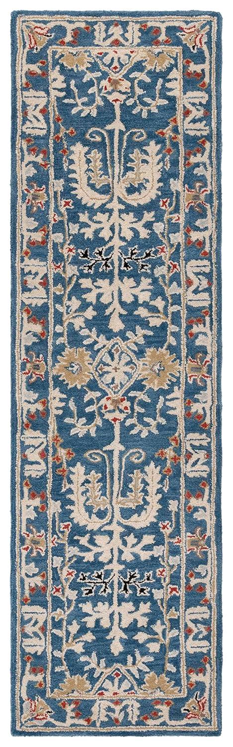 Antiquity AT64 Hand Tufted Runner Rug - Dark Blue/Multi - 2'3"x14' - Safavieh.