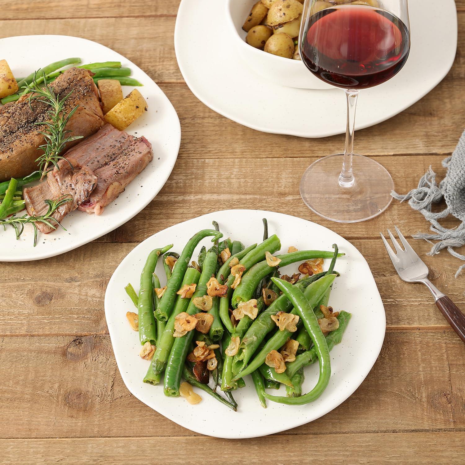 Stone by Mercer Project Hekonda Stoneware 16-Piece Dinnerware Set, White Speckled