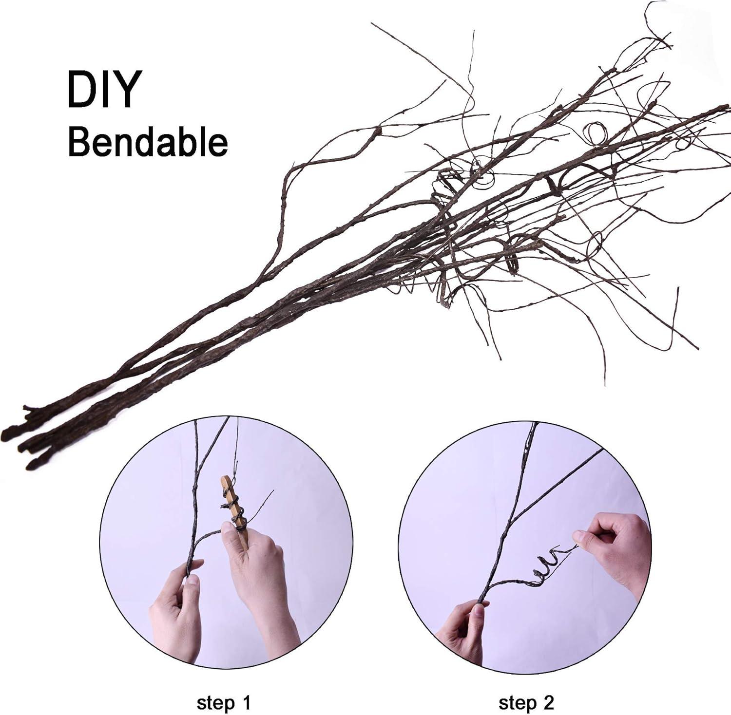 Kabuer Willow Branches, 30.7 inch Decorative Dried Artificial Twigs for Vases, Garden Decor, 10 Pcs