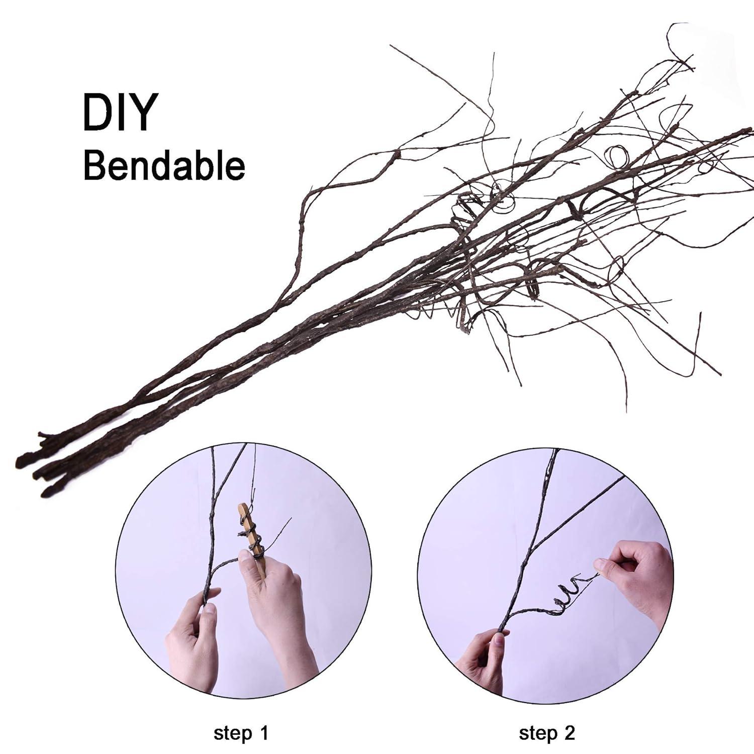 Kabuer Willow Branches, 30.7 inch Decorative Dried Artificial Twigs for Vases, Garden Decor, 10 Pcs