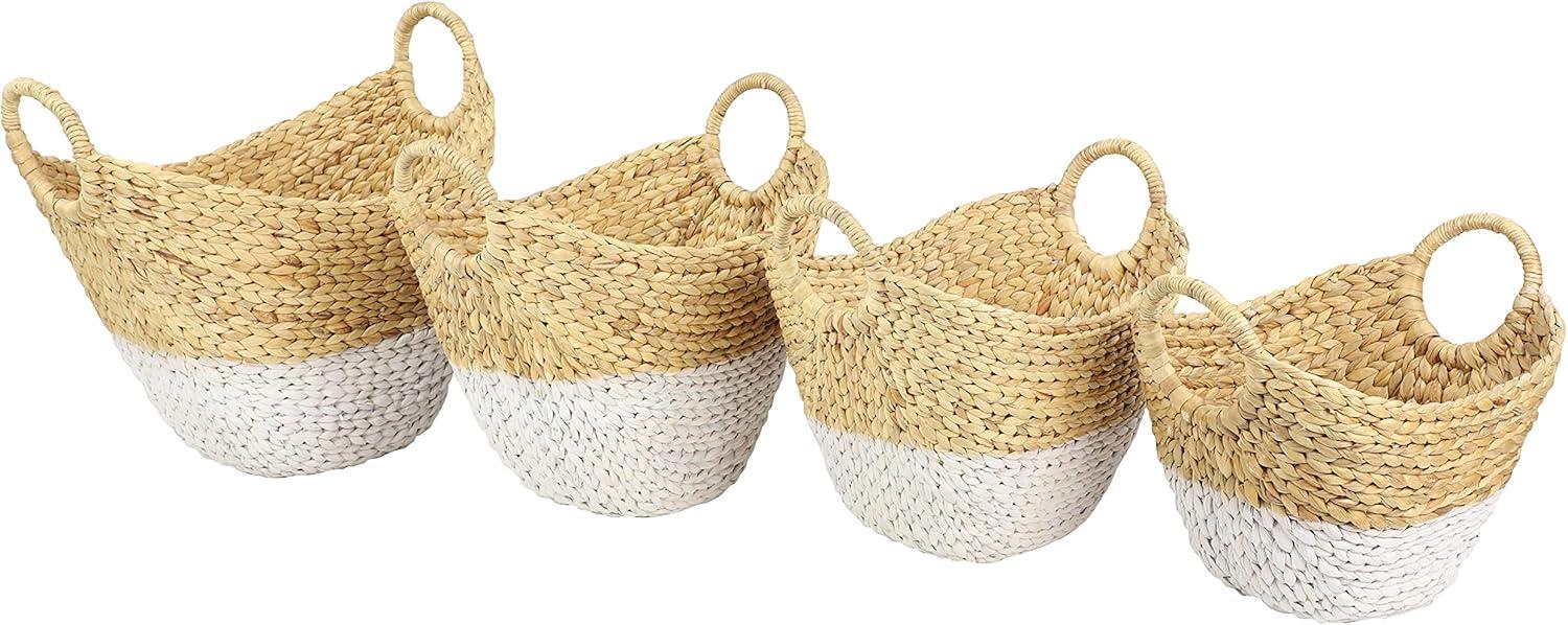 Dip-Dyed 4 Piece Wicker Basket Set