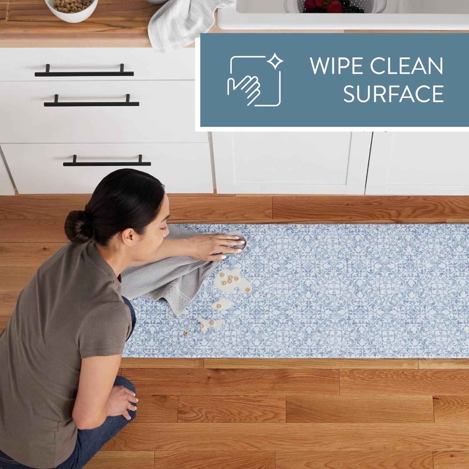 Town & Country Living TOWN & COUNTRY BASICS Comfort Plus Non-Slip Backing Vintage Medallion Tile Anti Fatigue Comfort Mat