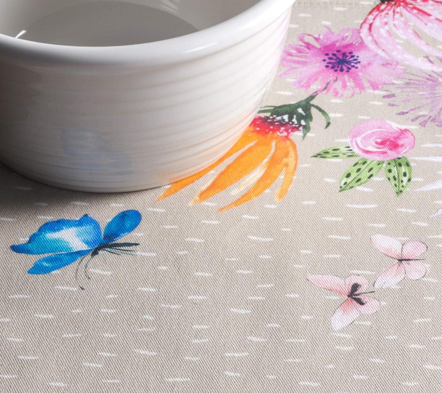 Spring Floral Cotton Rectangular Placemats Set of 4