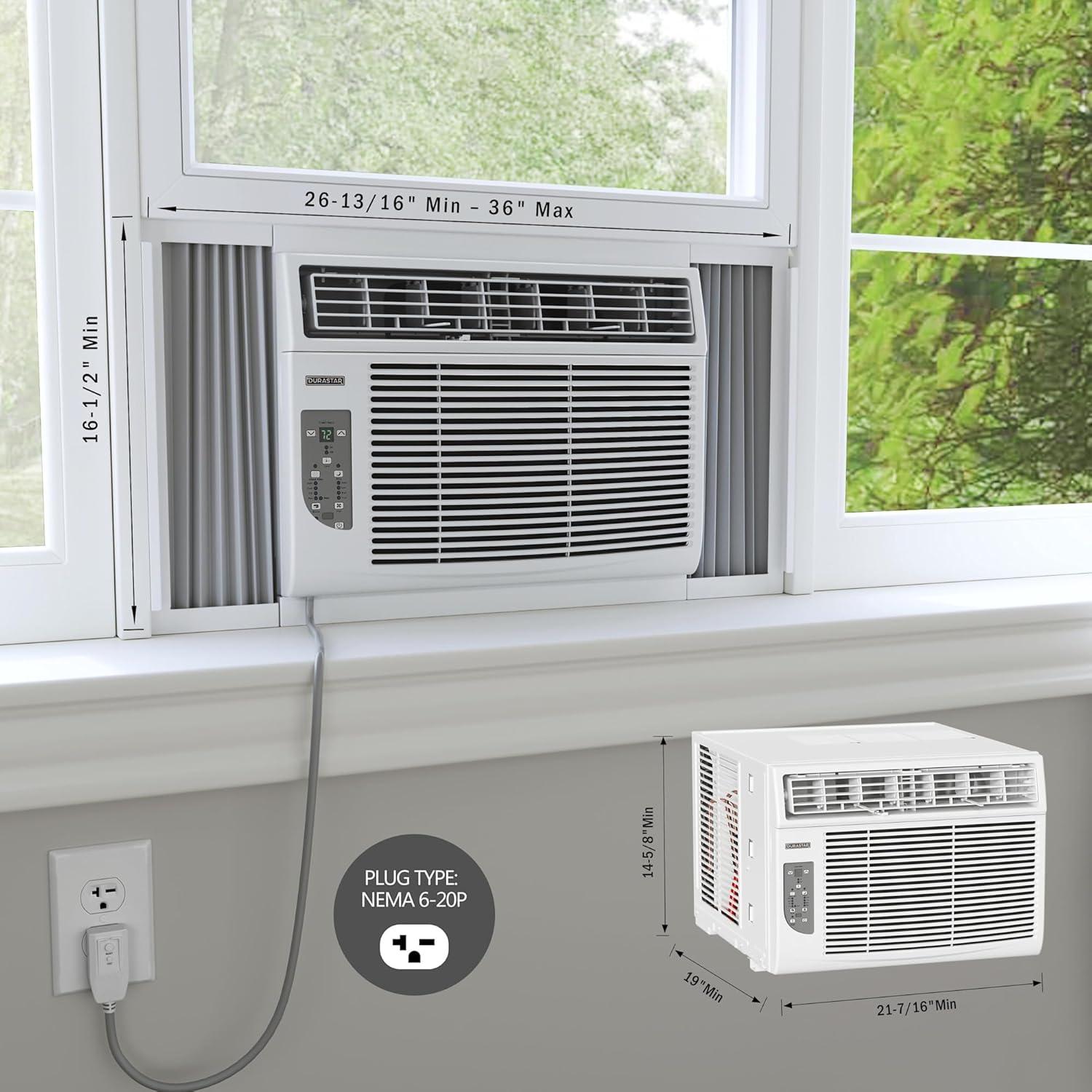Durastar Durastar 12,000 BTU 230V Window Air Conditioner with 11000 BTU Supplemental Heating and Remote Control