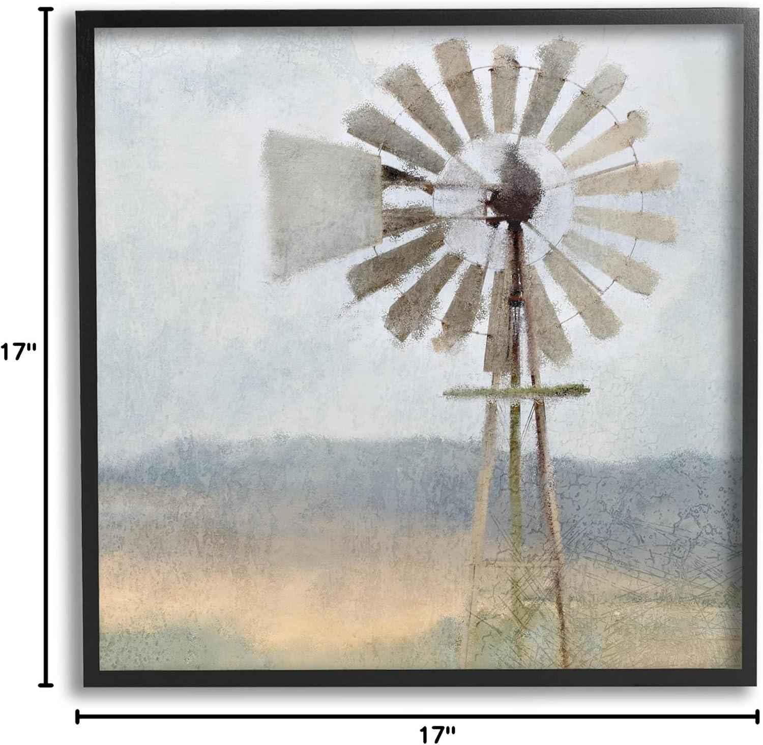 Stupell Industries Neutral Blue Windmill Breeze, 17" x 17"