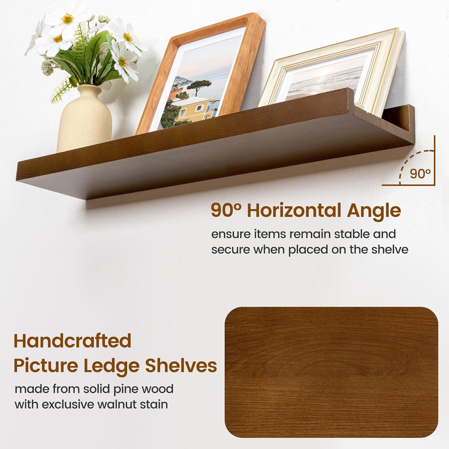 Melpomeni 2 Piece Solid Wood Floating Shelf