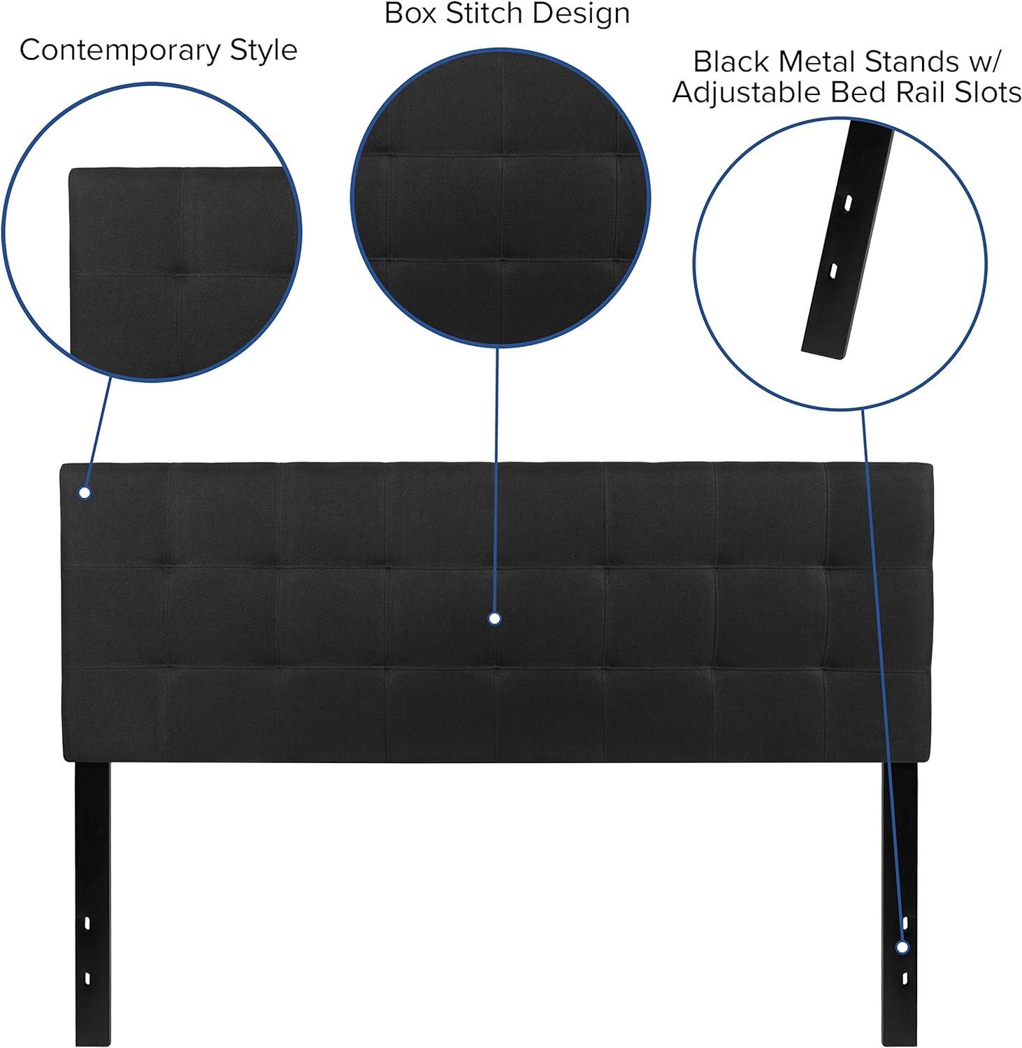 Flash Furniture Bedford Tufted Upholstered Queen Size Headboard in Black Fabric