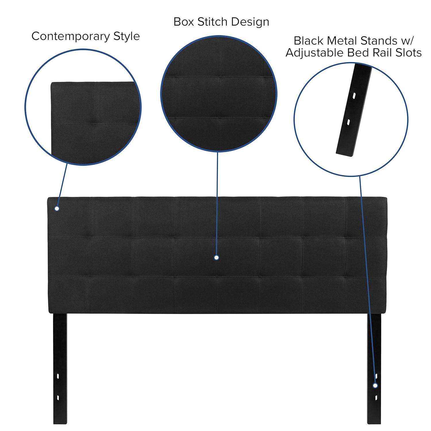 Flash Furniture Bedford Tufted Upholstered Queen Size Headboard in Black Fabric