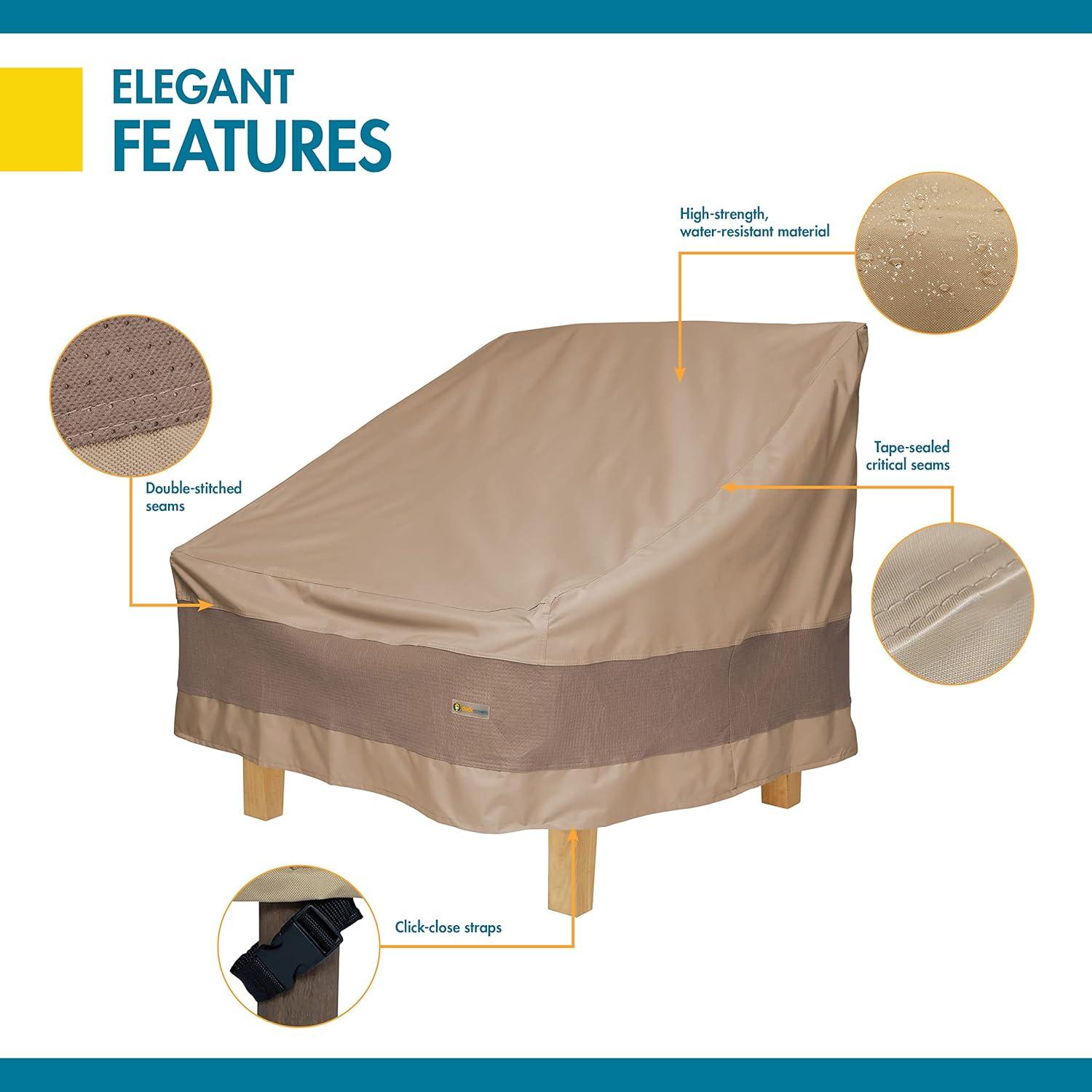 Duck Covers 38" Brown Elegant Waterproof Patio Chair Cover