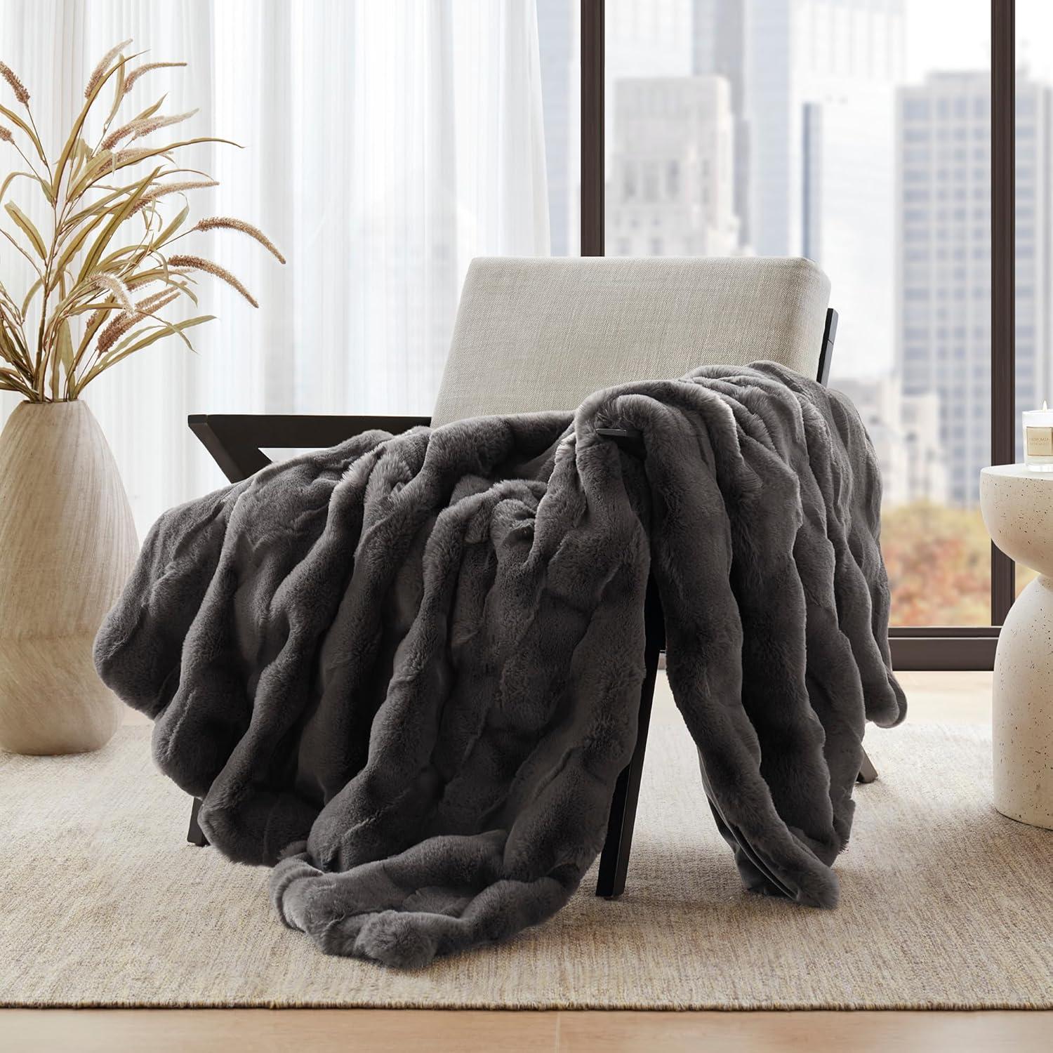 Madison Park Vivienne Faux Fur Throw