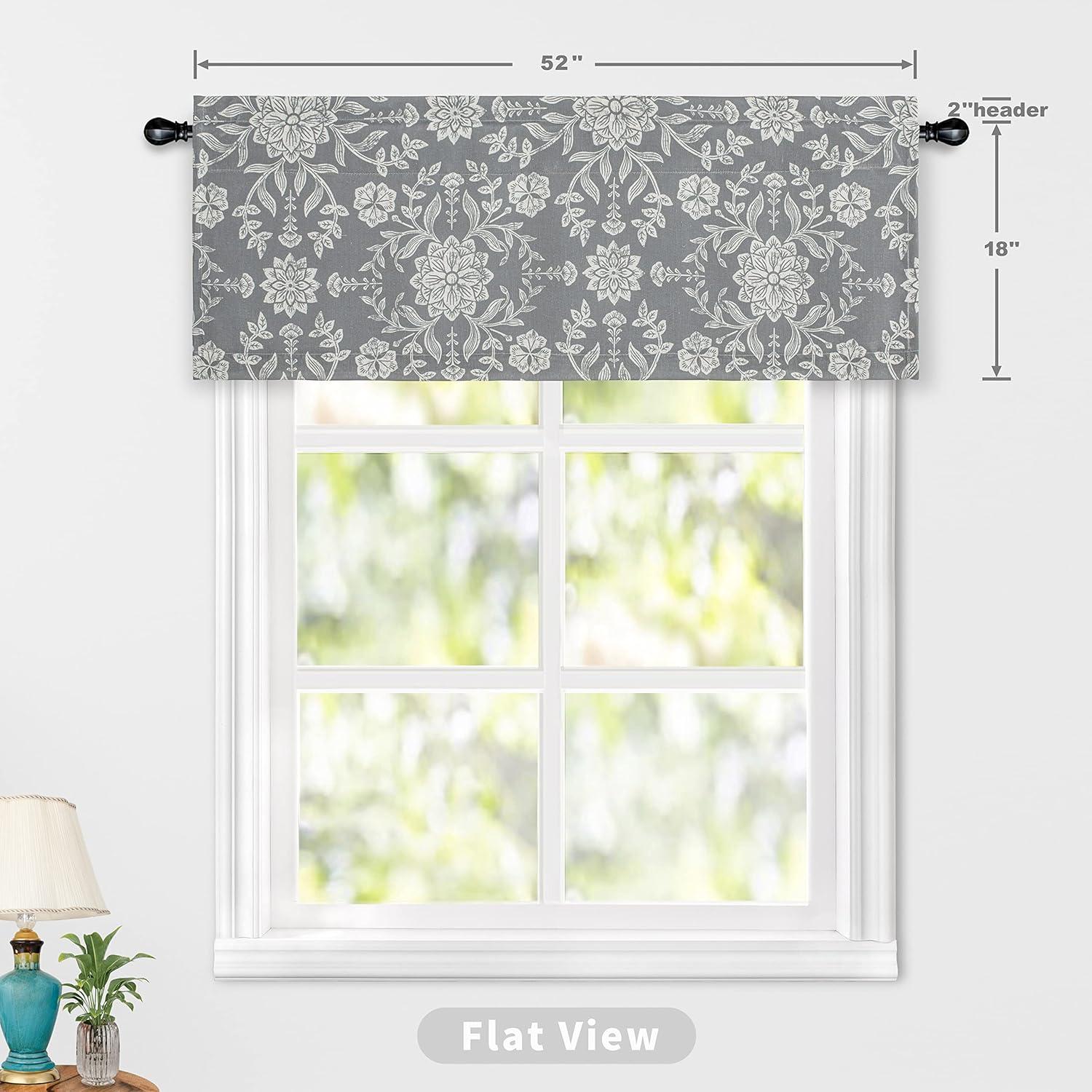 DriftAway Twyla Floral Tailored 52'' W Window Valance