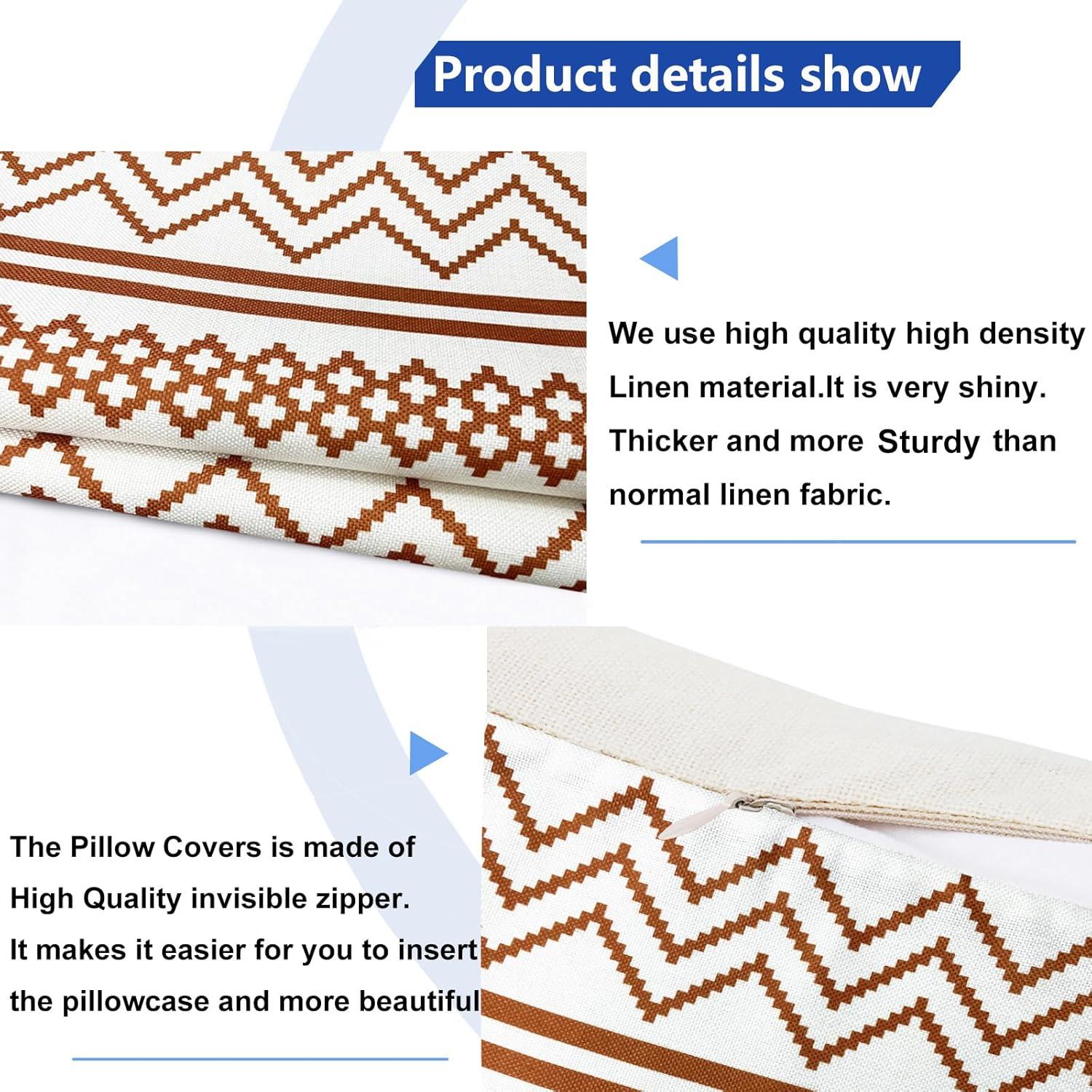 Decorative Throw Pillow Covers Set of 2 Coffee Pillow Covers 16x16 inch Throw Pillow Cases Linen Square Pillow Case,Farmhouse Outdoor Modern Boho Pillow Covers for Couch Sofa Living Room