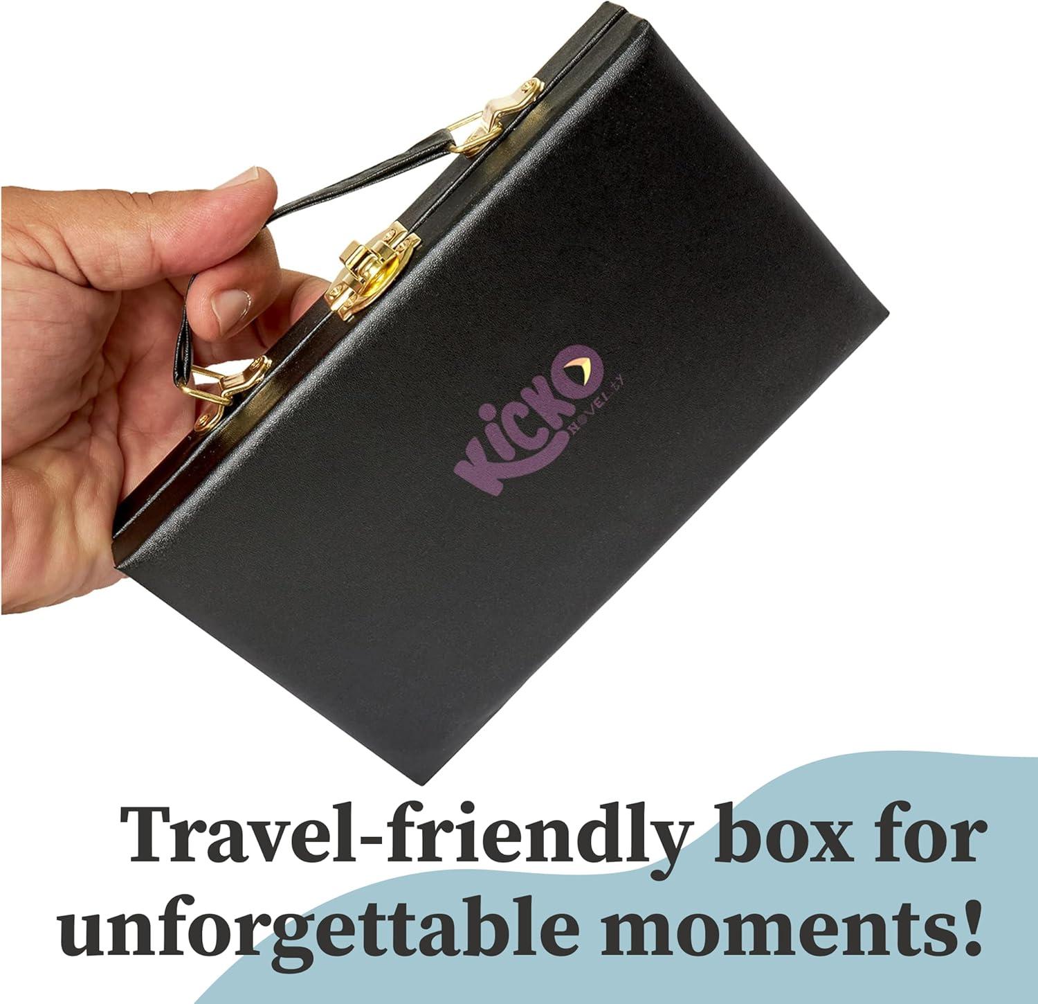 Leyeet Premium Classic Domino Set - Jumbo - Double Six - 28 Thick Pieces in Durable Wooden Vegan Leather Box for Boys, Girls, Adults, Kids Party Favors and Game Night Use - Up to 2-4 Players