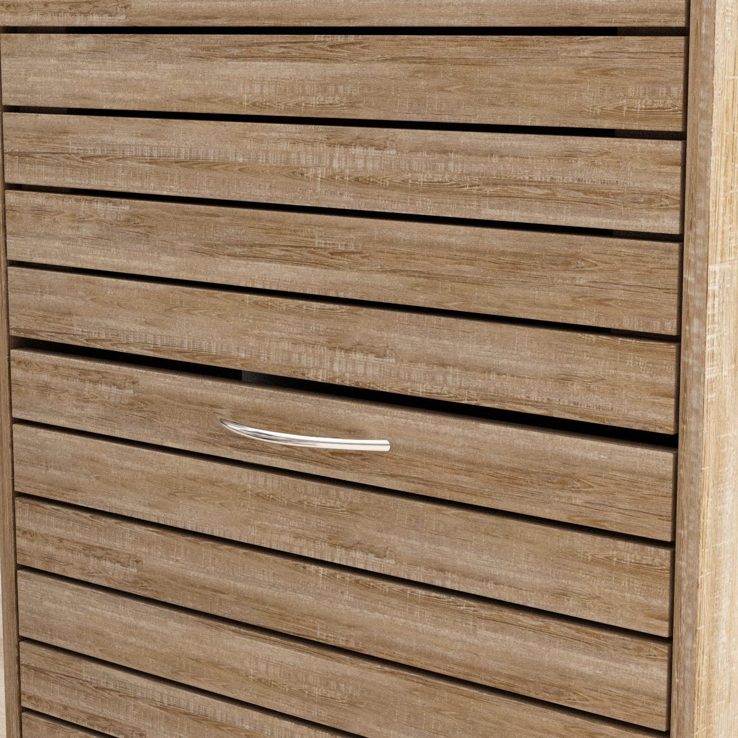 Homsee 3-Drawer Shoe Storage Cabinet with Louver Doors, 3-Tier Wood Shoe Rack Storage Organizer for Entryway, Brown (22.4”L x 9.4”W x 42.3”H)