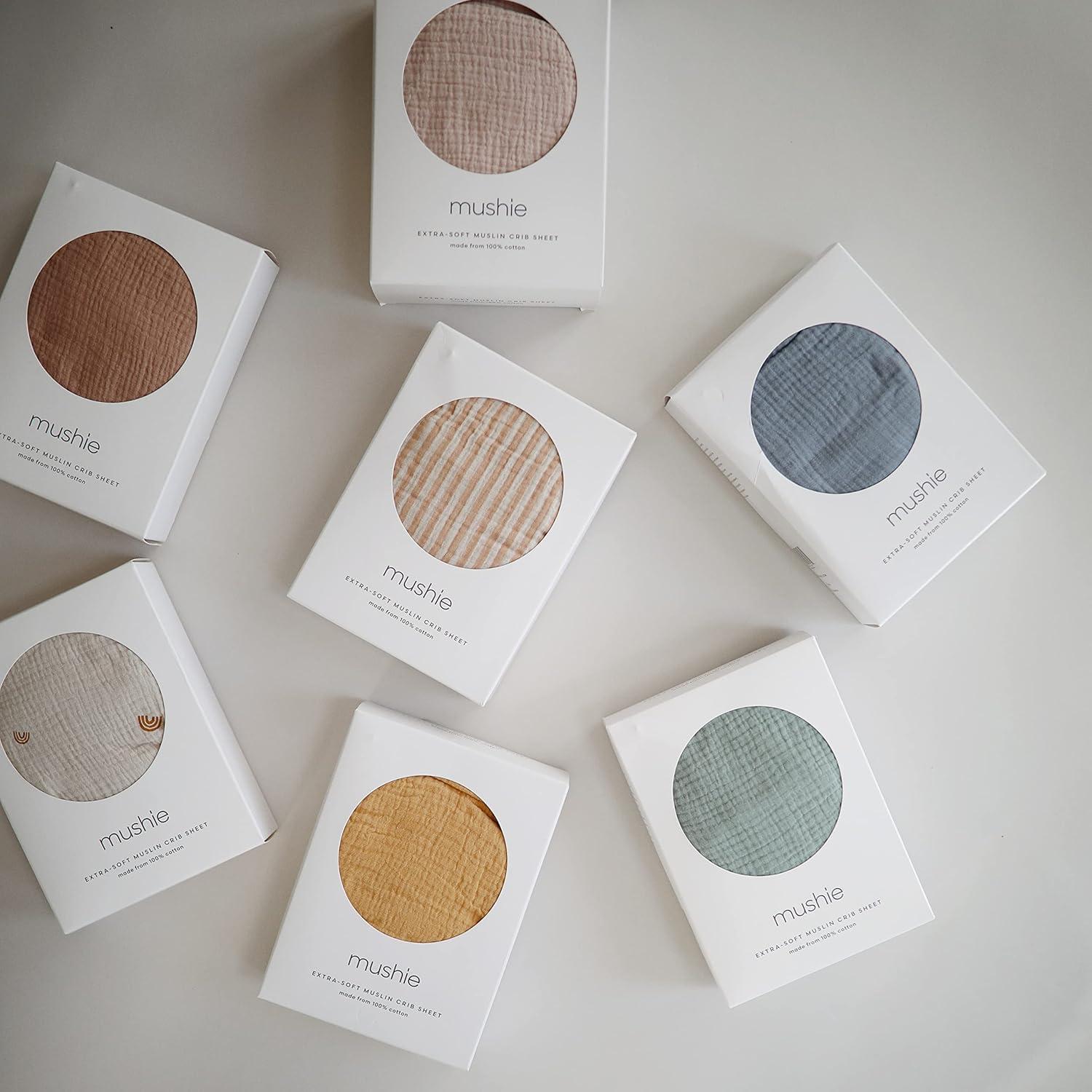 Natural Organic Cotton Muslin Fitted Crib Sheet for Toddlers