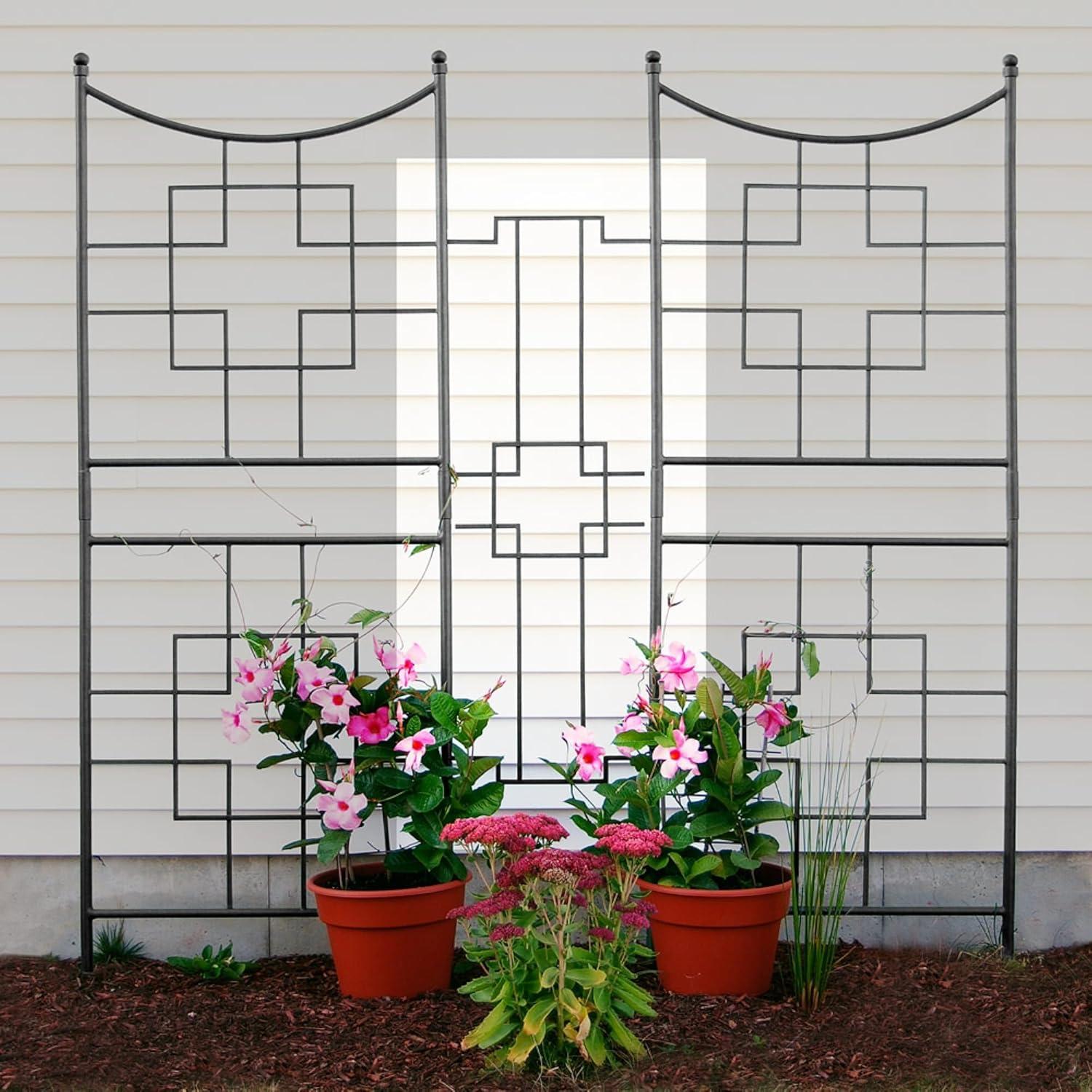 Graphite Metal Garden Trellis Connector Link, 48" Height