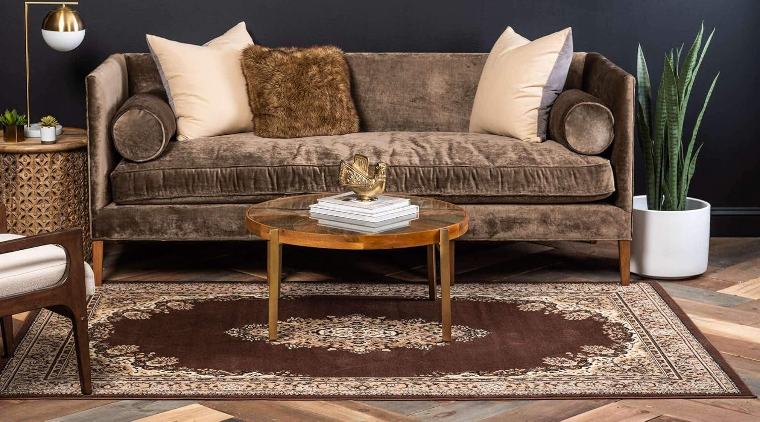 Rugs.com Amaya Collection Rug – 8' x 10' Red Medium Rug Perfect For Living Rooms, Large Dining Rooms, Open Floorplans