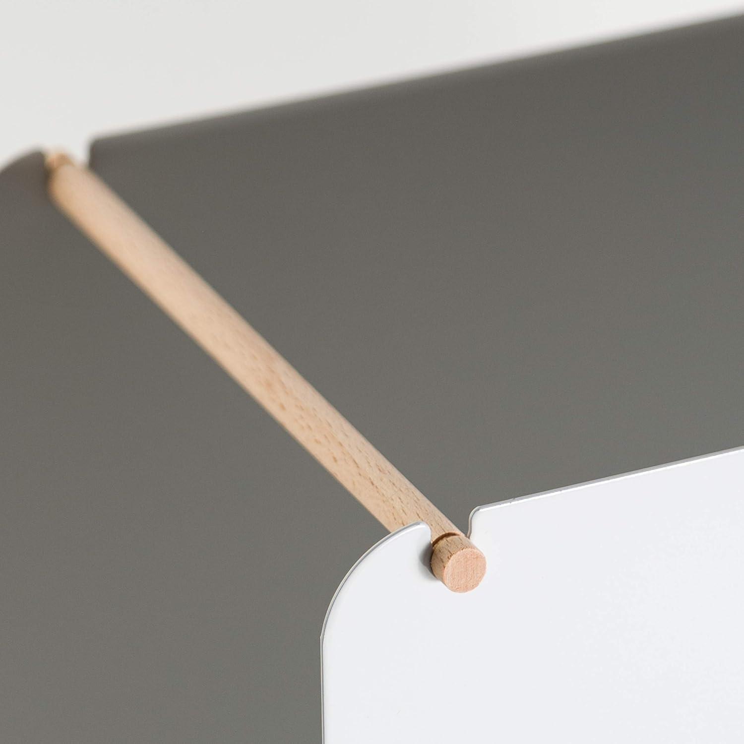 Arc Natural Wood and Metal Minimalist File Basket