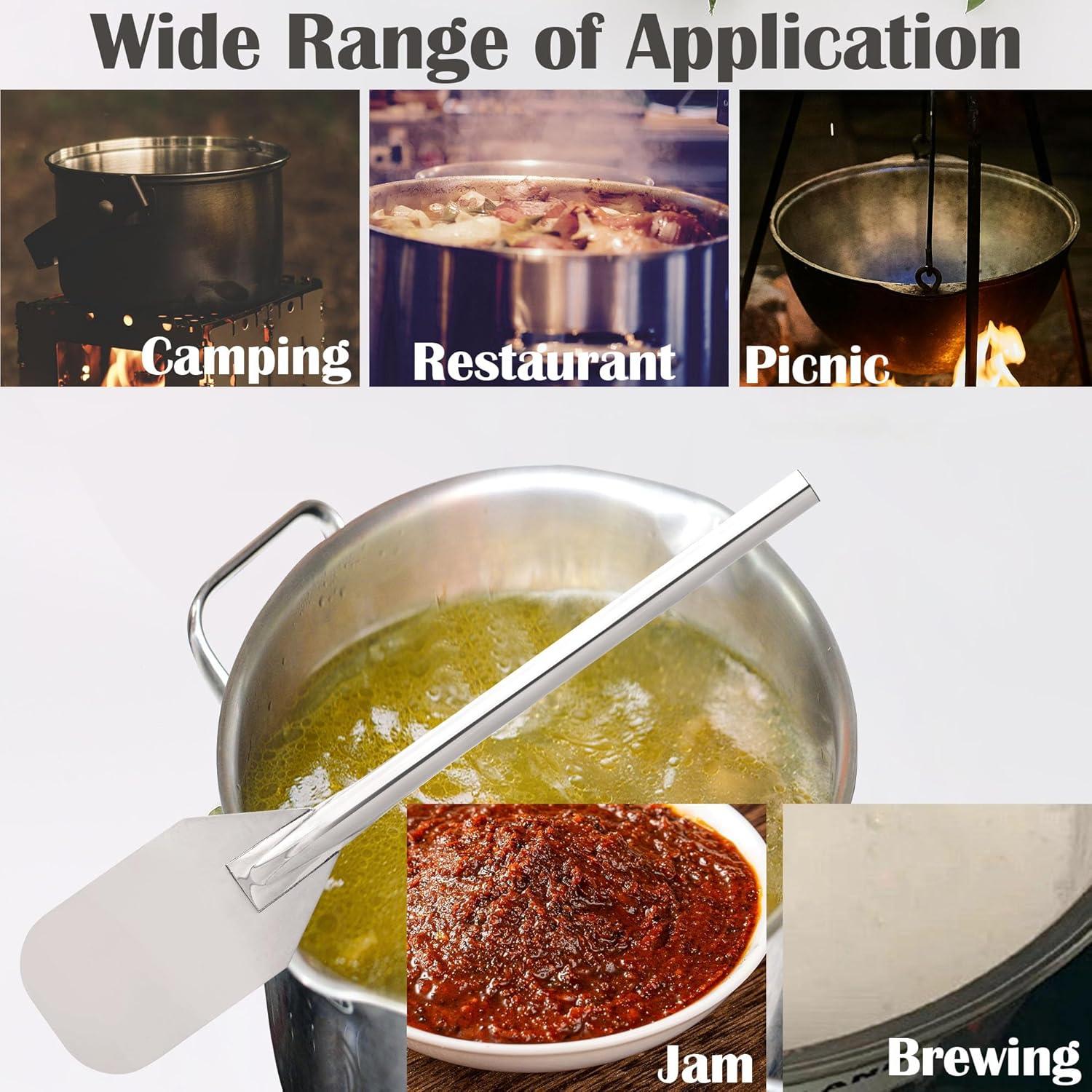 Vivicreate 24 Inch Stainless Steel Crawfish Paddle Mixing Paddle for Seafood Boil Heavy Duty Cooking Stirring Paddle with Smooth Weldless Surface for Crawfish Jam Brew Paleta de Mezcla