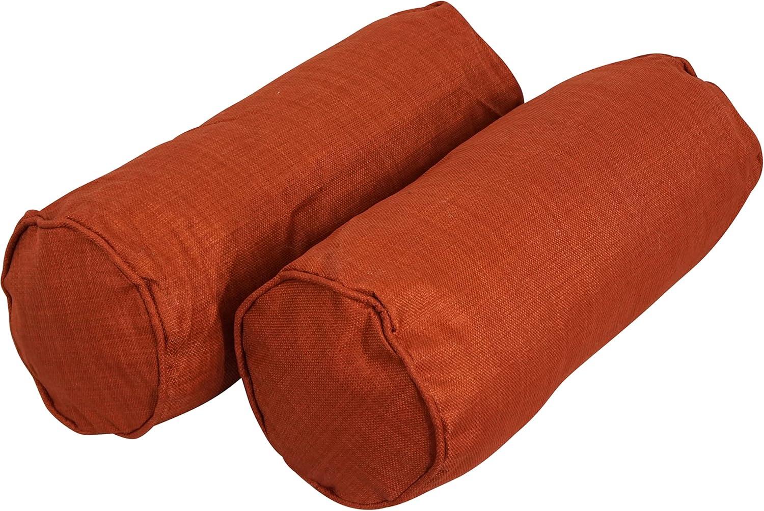 Cinnamon Double-Corded 20" x 8" Outdoor Bolster Pillows Set