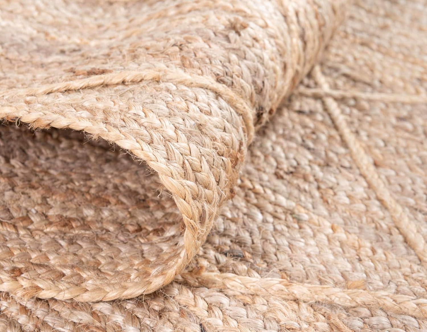 Unique Loom 5' 1 x 8' 0 Braided Jute Natural Area Rug
