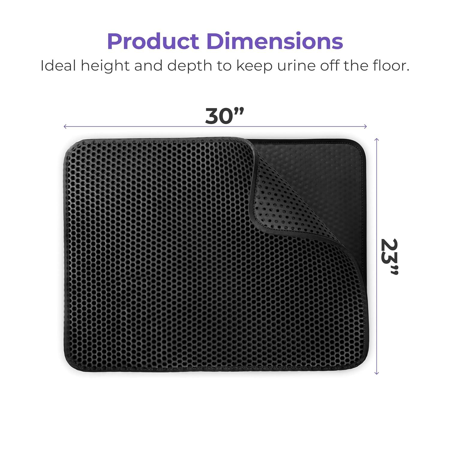 iPrimio 30" x 23" Large Cat Litter Trapper Mat, Black