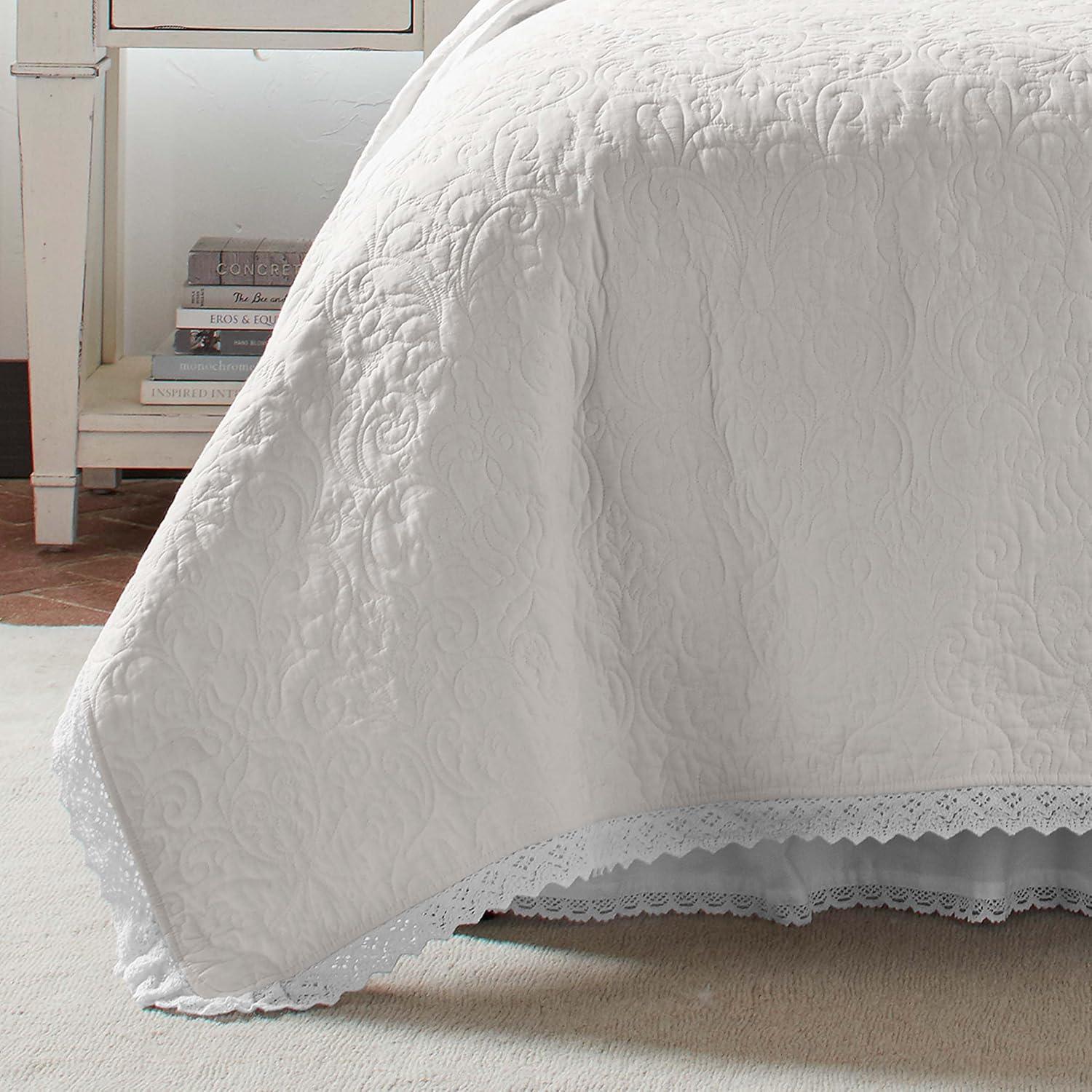 Laura Ashley Laura Ashley Heirloom Crochet Cotton Reversible Quilt Set
