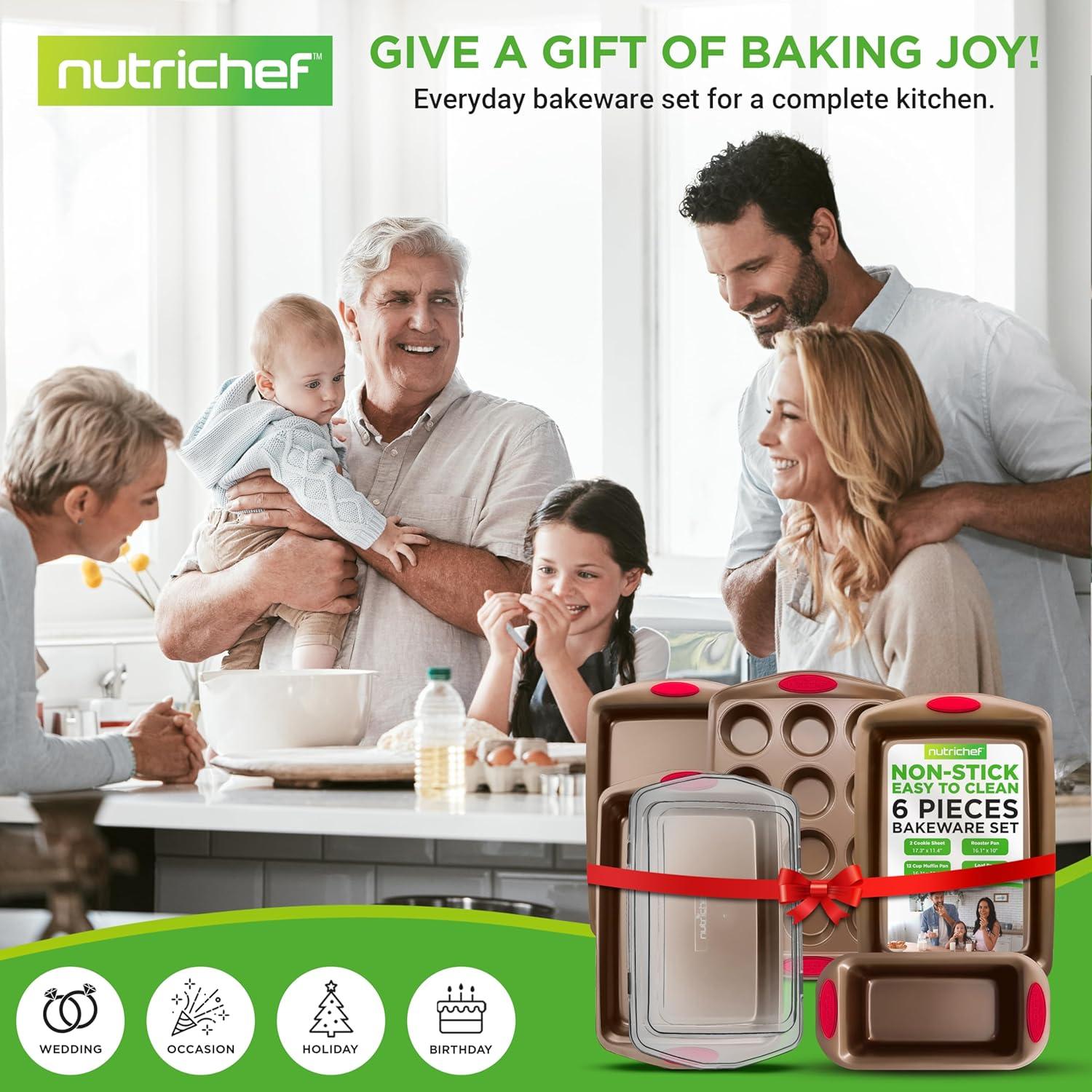 NutriChef NutriChef 6-Piece Deluxe Steel Nonstick Bakeware Set