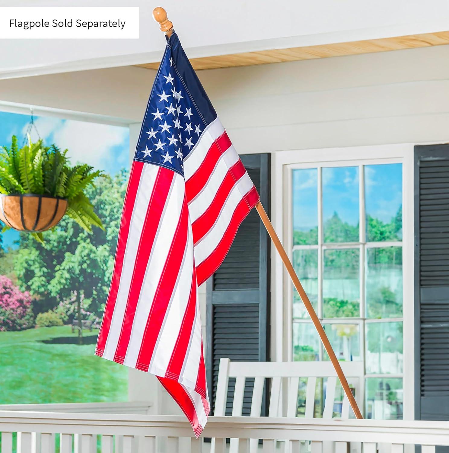 Estate Size Heavy Duty American Flag with Embroidered Stars