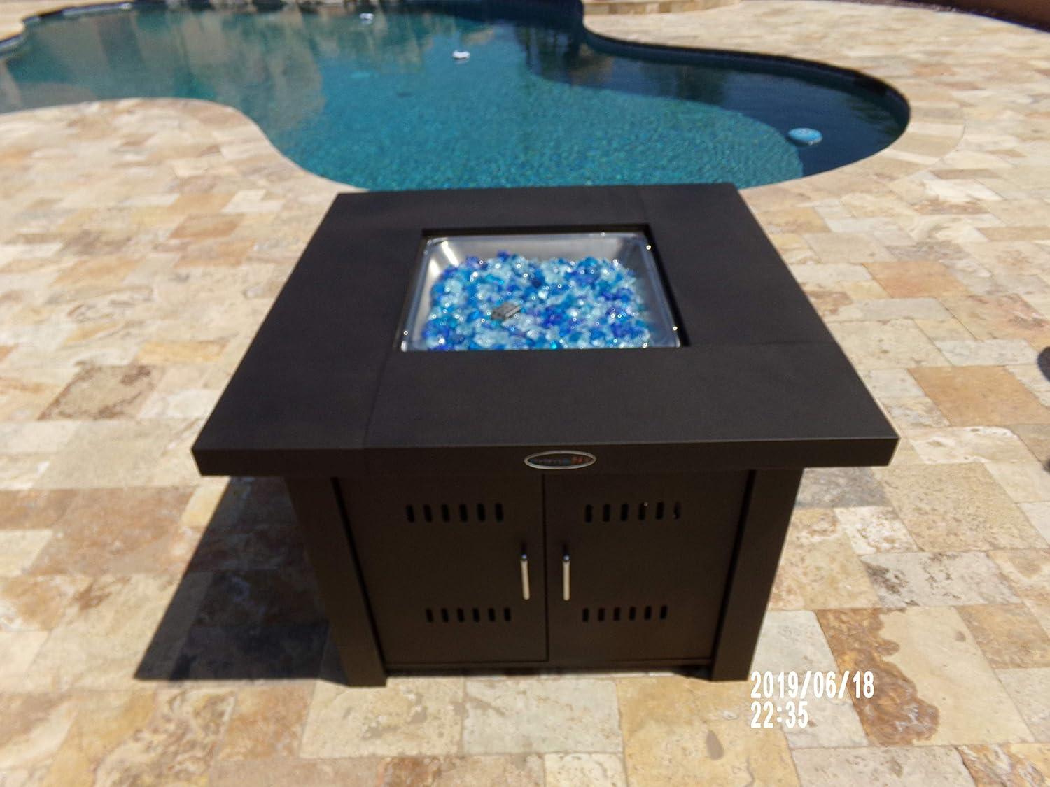 Clear Tempered Glass Square Fire Pit Wind Screen