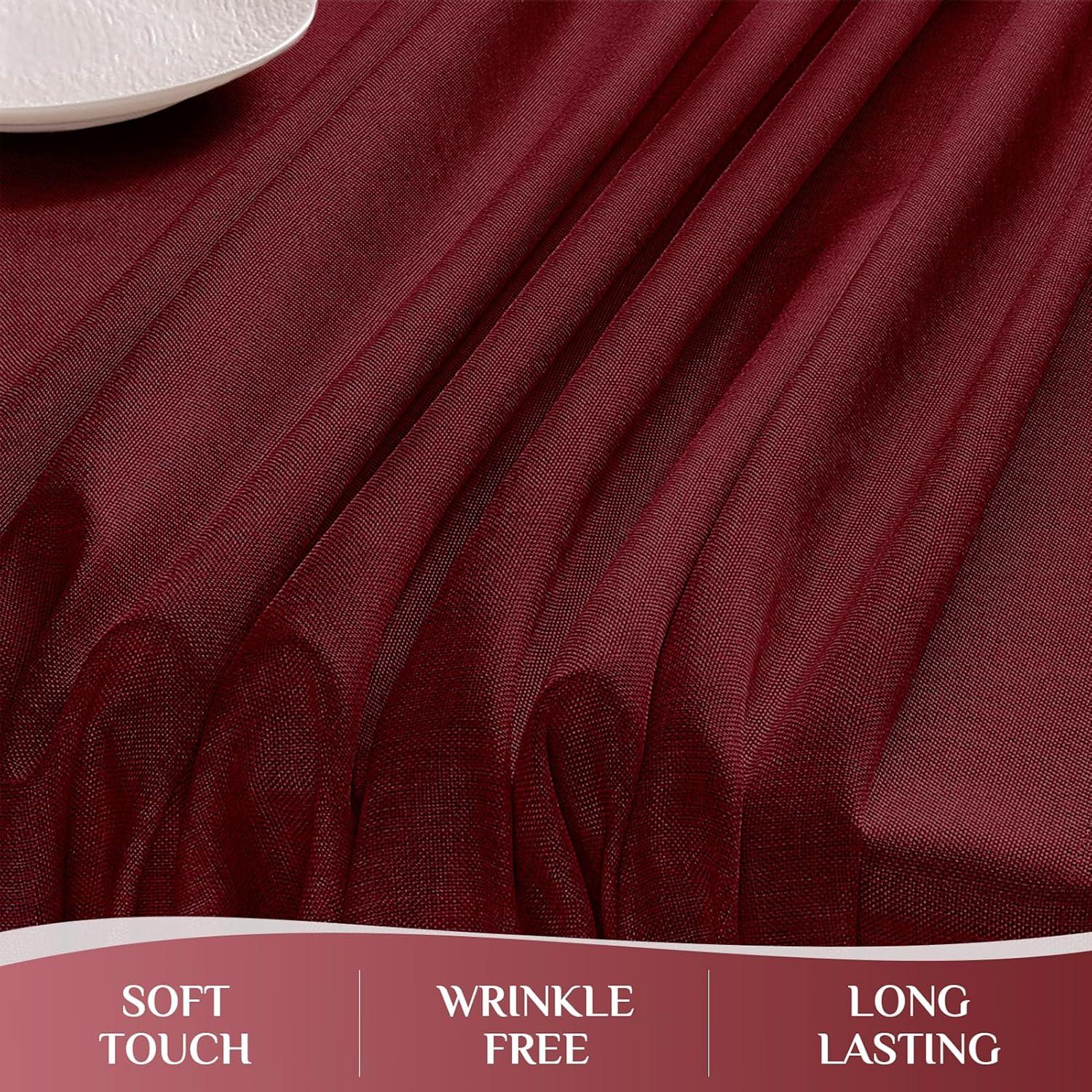 Softalker Linen Textured Rectangle Tablecloth,Waterproof Wipeable Farmhouse Burlap Table Cloth, Stain Resistant Wrinkle Free Table Covers for Kitchen Dining Holiday Party (60 x 84, Red)
