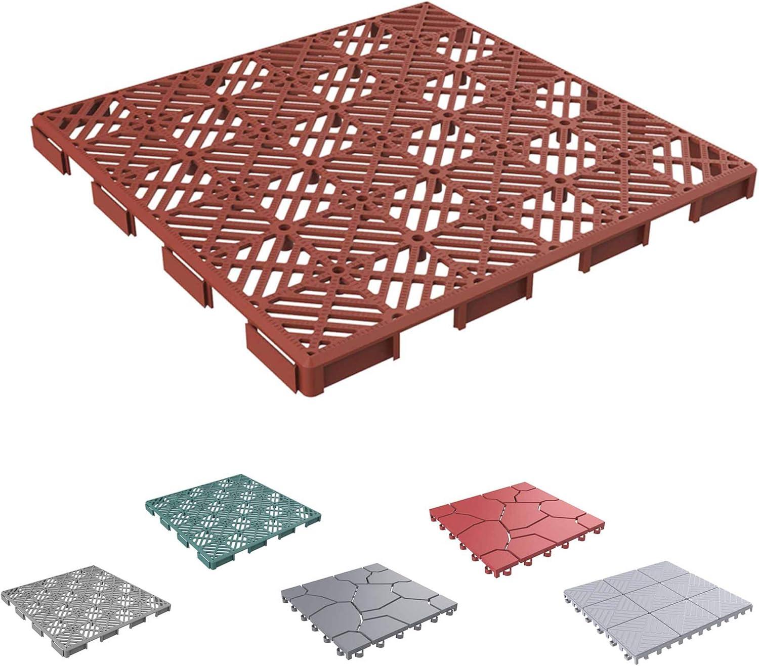 Interlocking Floor Tiles for Patio Deck Walkway Garage- Multipurpose Indoor/Outdoor Floori