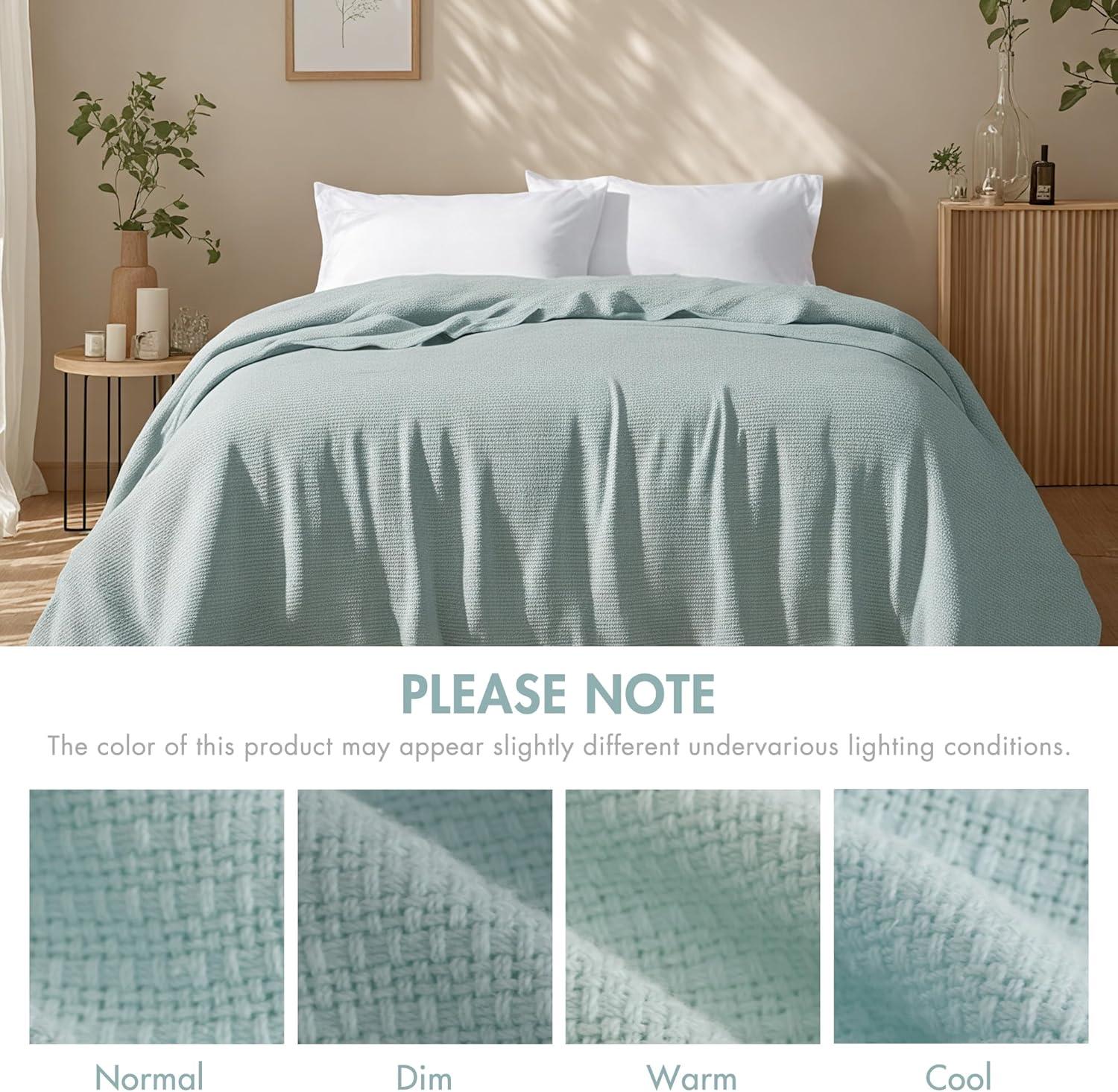 Madison Park Freshspun Basketweave Cotton Blanket