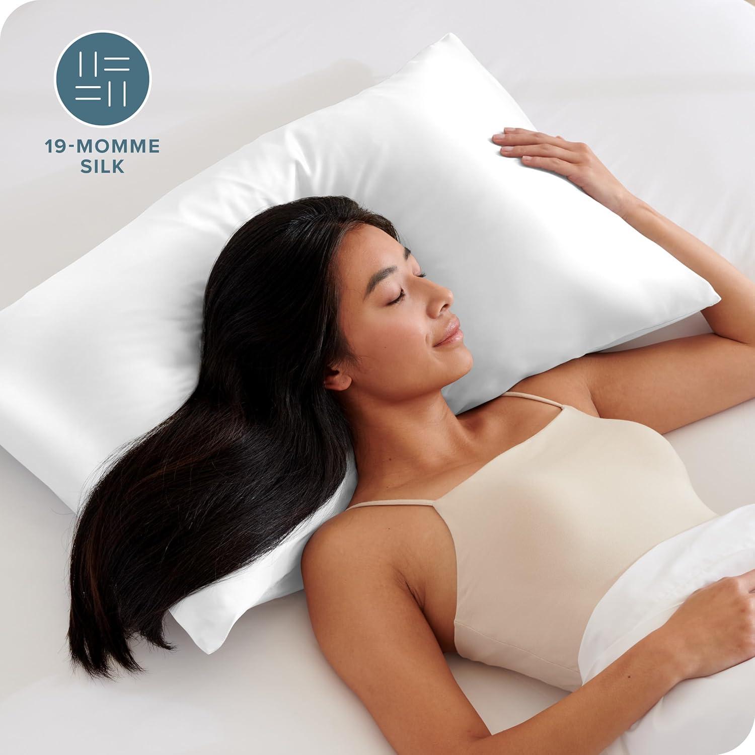 Bare Home 100% Mulberry Silk Pillowcase Zipper Closure